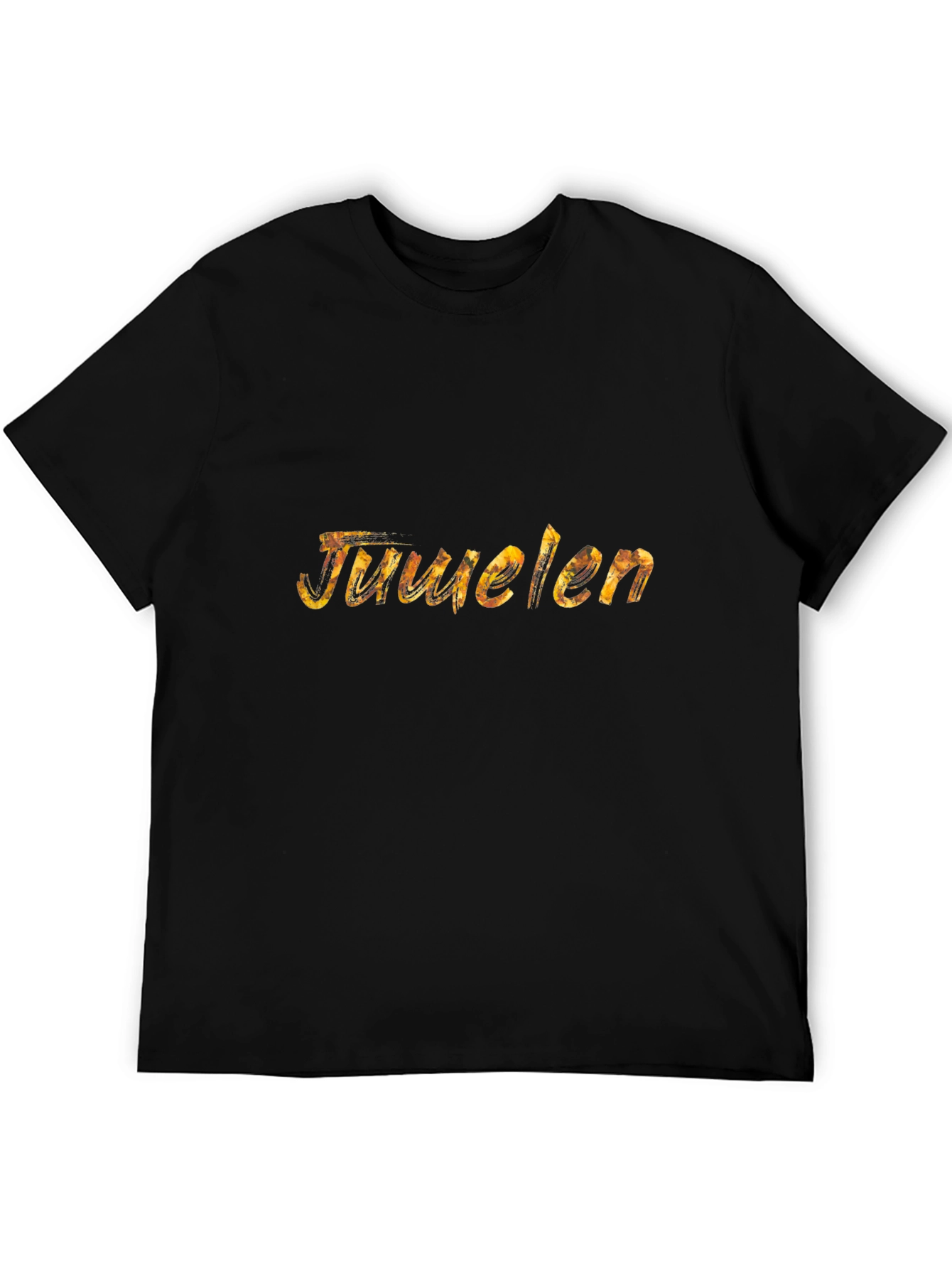 Juuelen Black Graphic Tee for Men