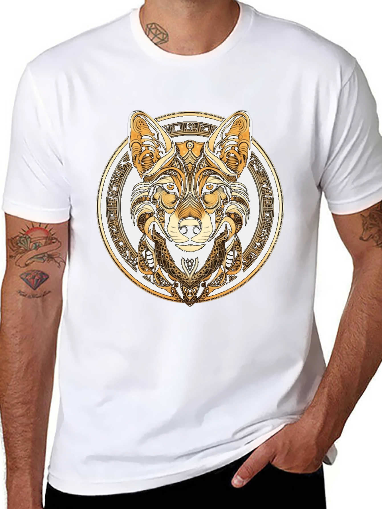 Wolf Design Black T-Shirt