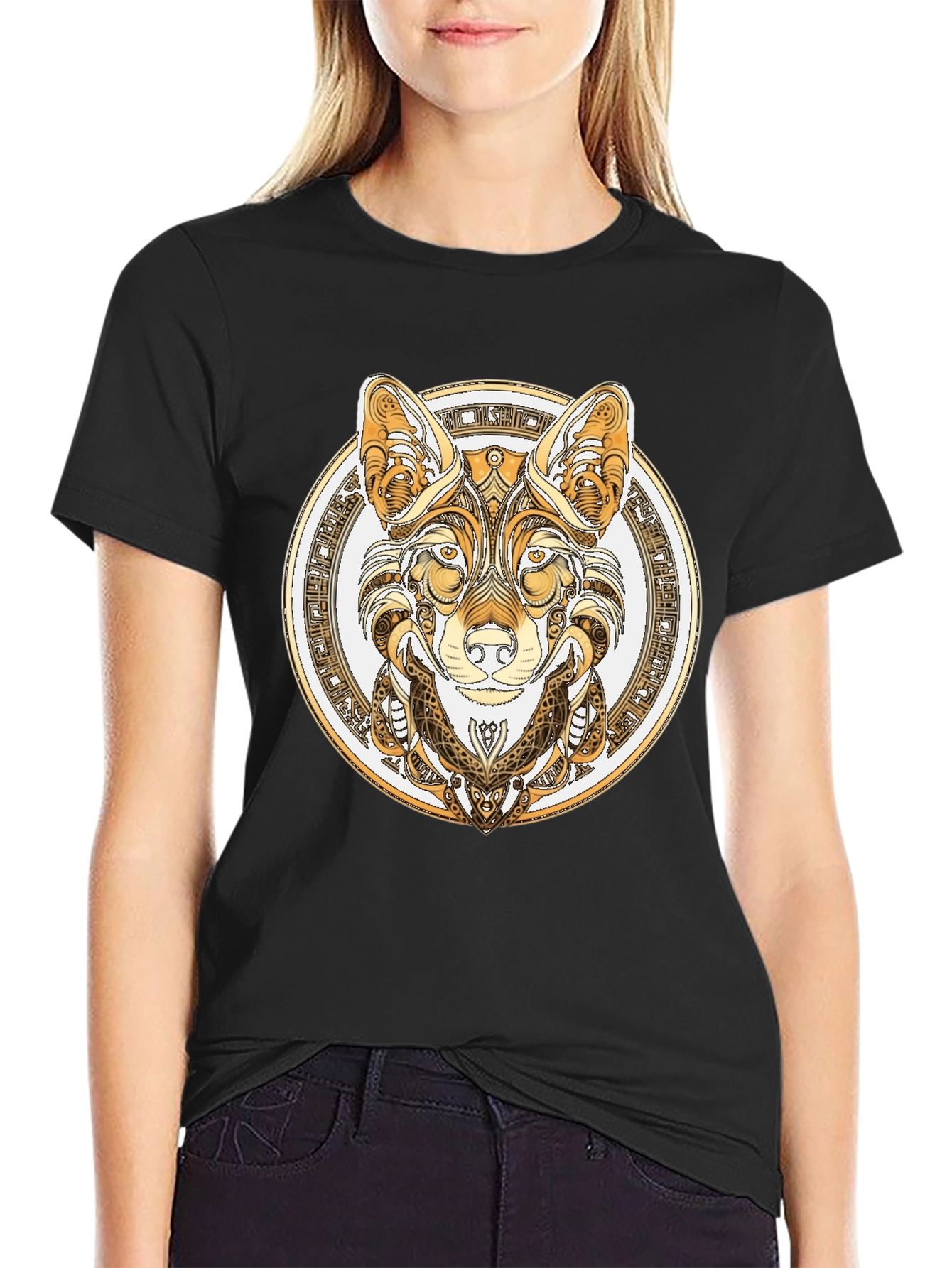 Wolf Design Black T-Shirt