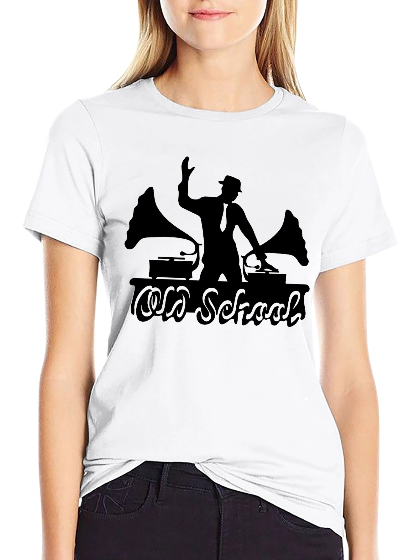 Old School DJ Black T-Shirt
