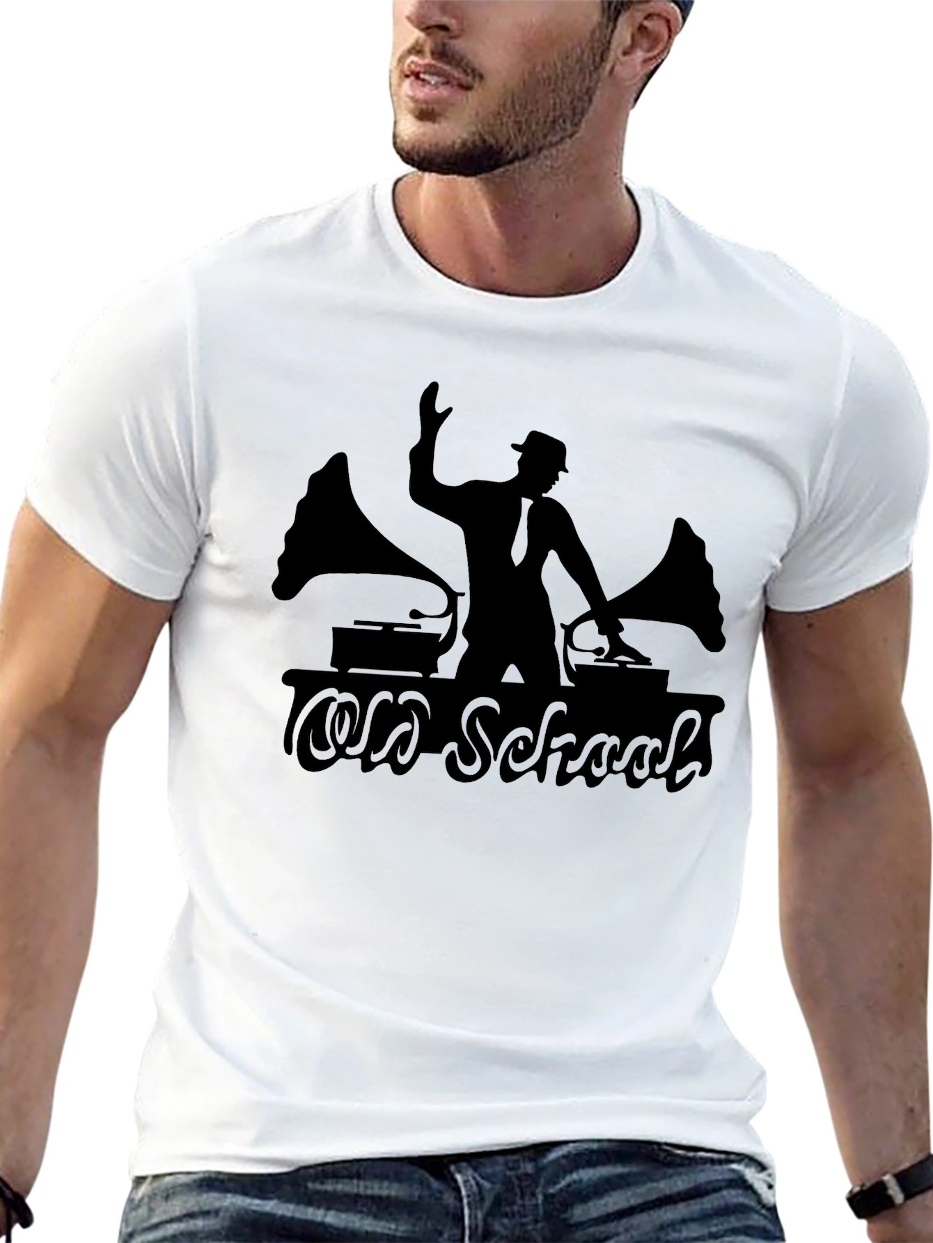 Old School DJ Black T-Shirt