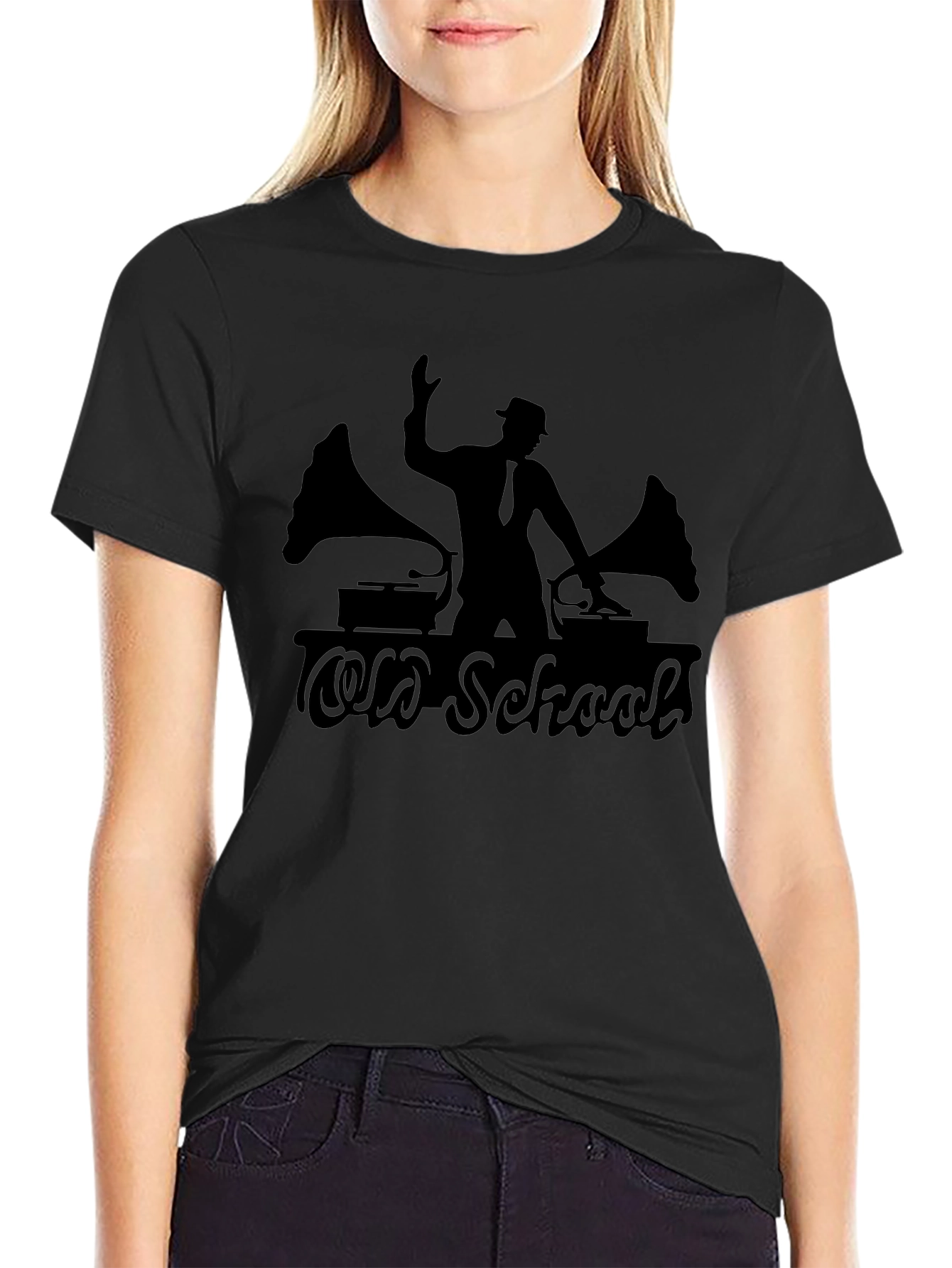 Old School DJ Black T-Shirt