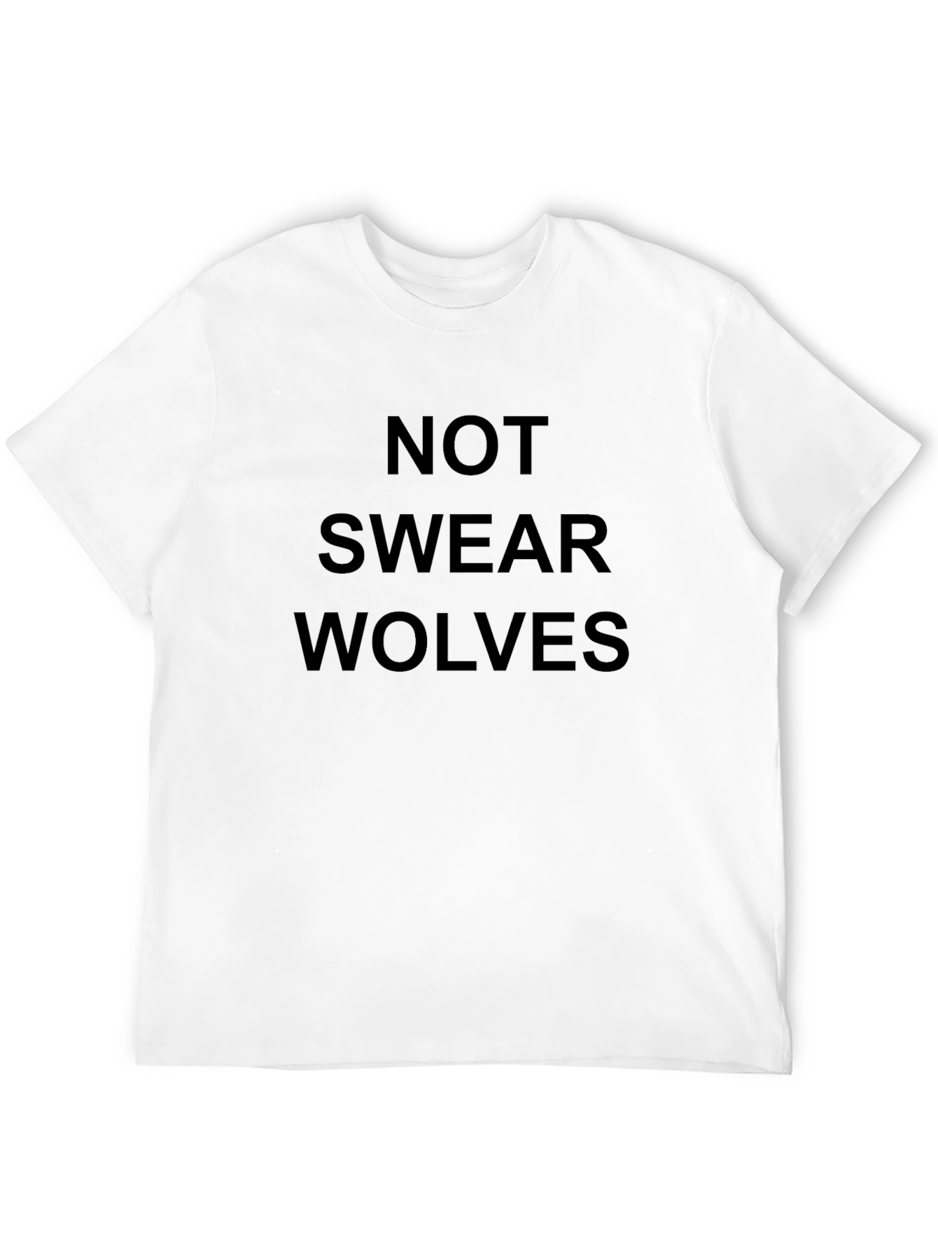 Funny Not Swear Wolves Black T-Shirt