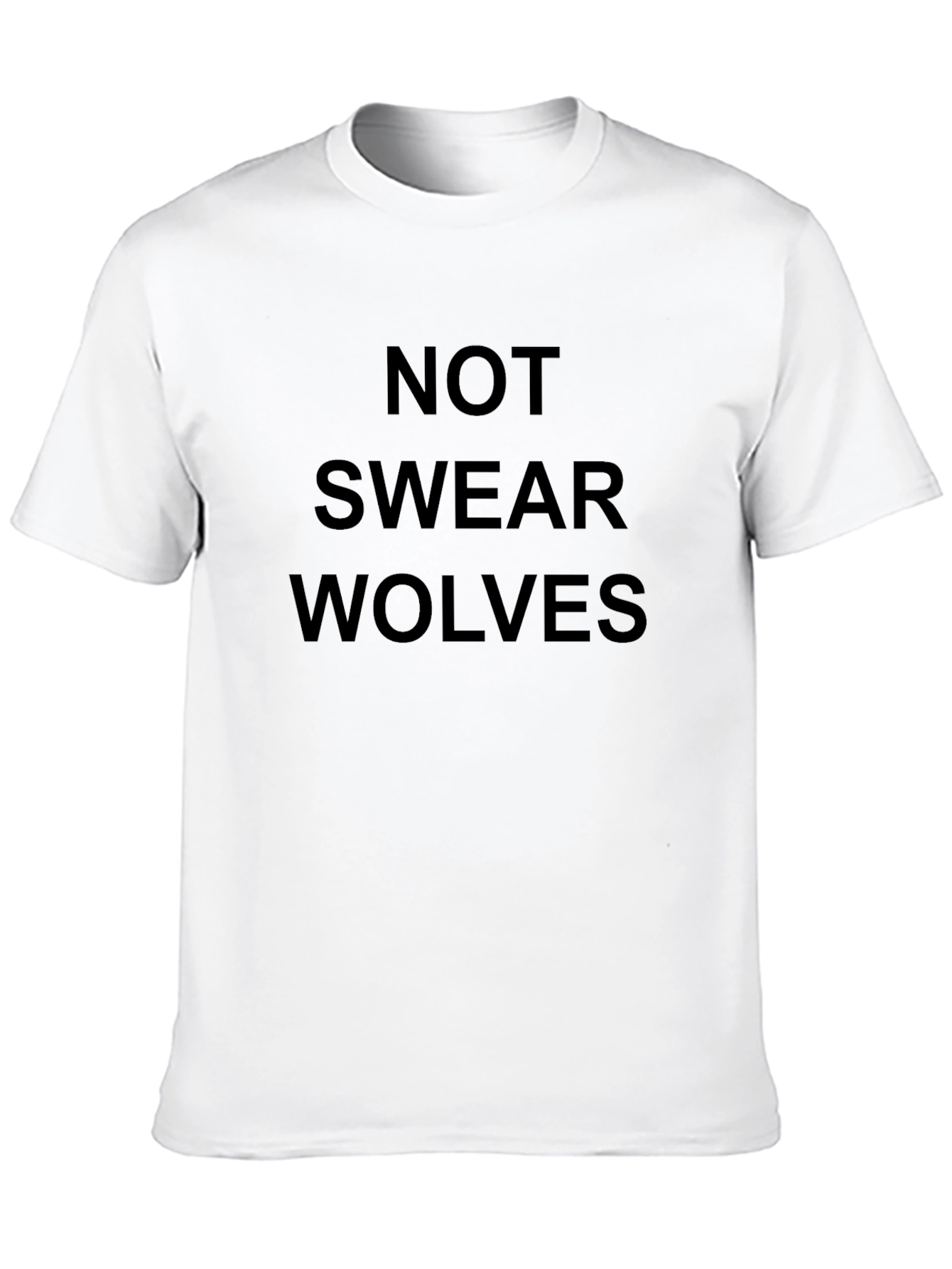 Funny Not Swear Wolves Black T-Shirt