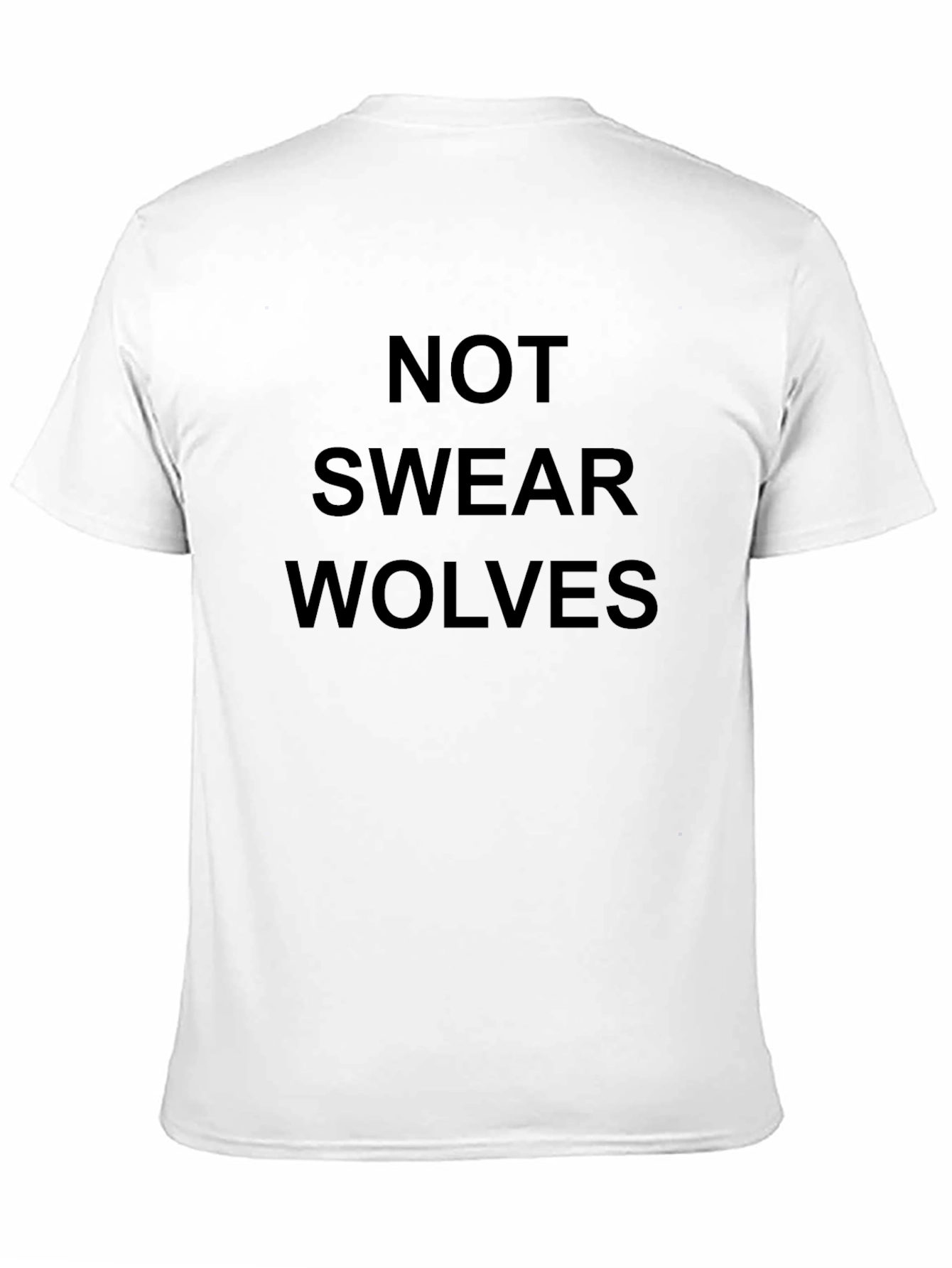 Funny Not Swear Wolves Black T-Shirt