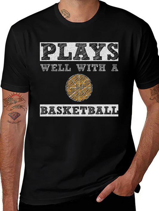 Plays Well With A Basketball Graphic Tee