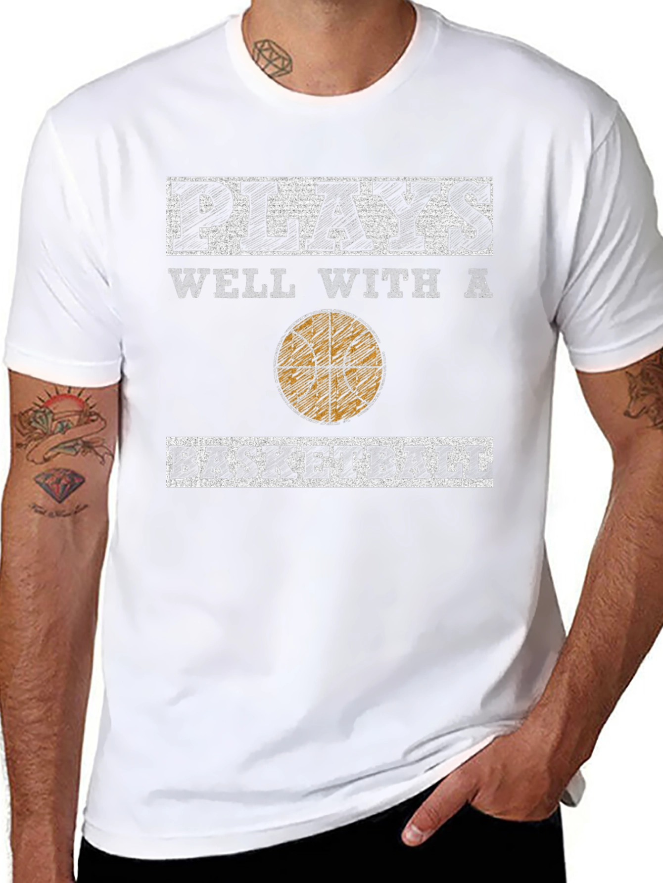 Plays Well With A Basketball Graphic Tee