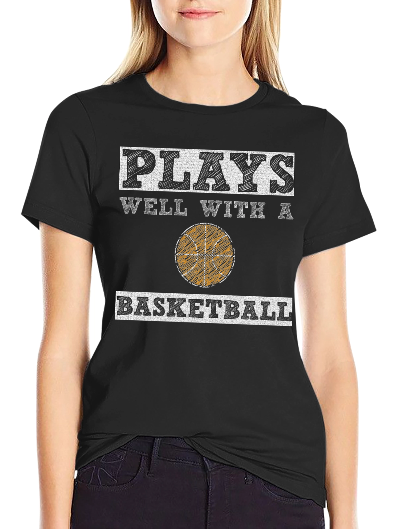 Plays Well With A Basketball Graphic Tee