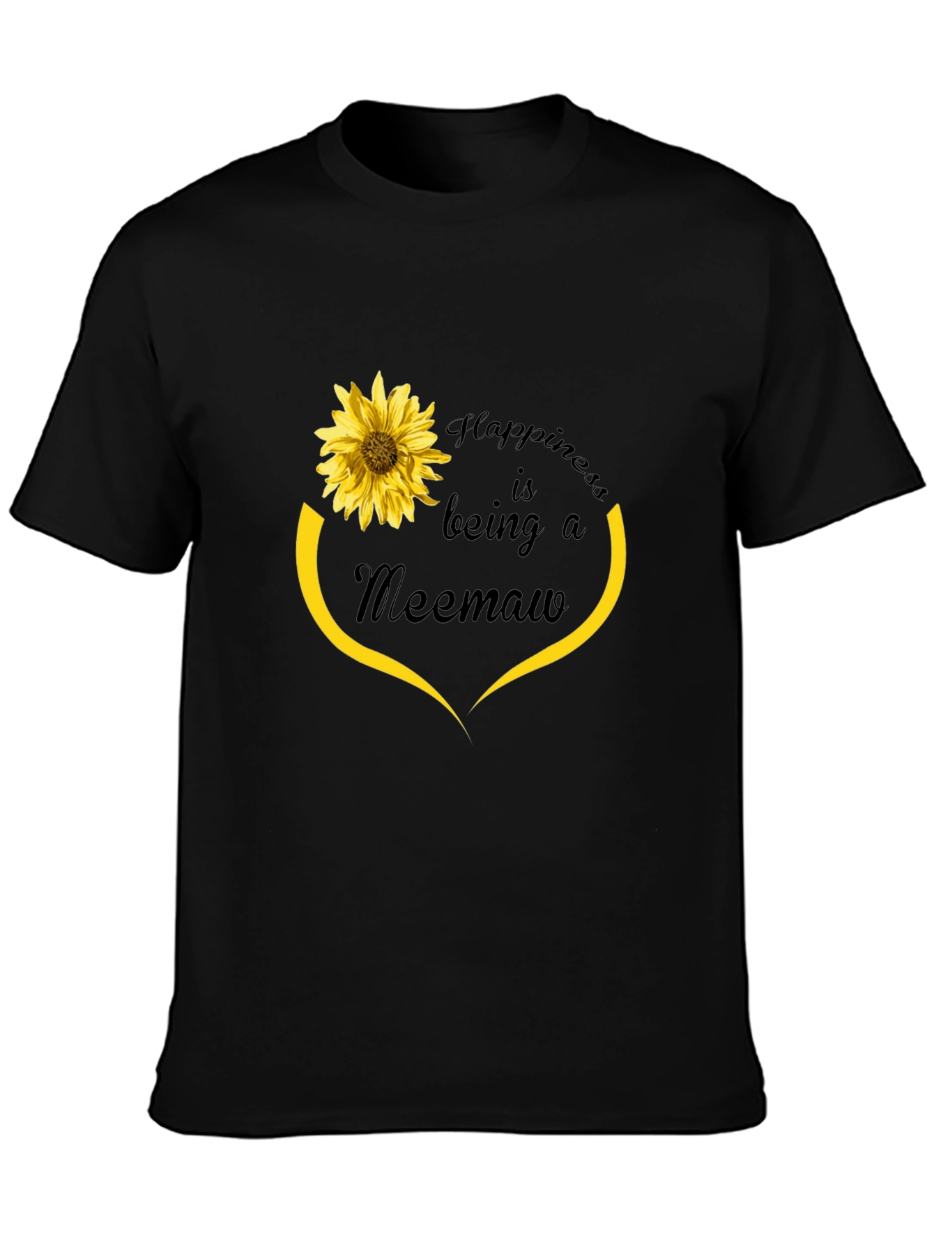 Happiness Meemaw Sunflower Graphic T-Shirt