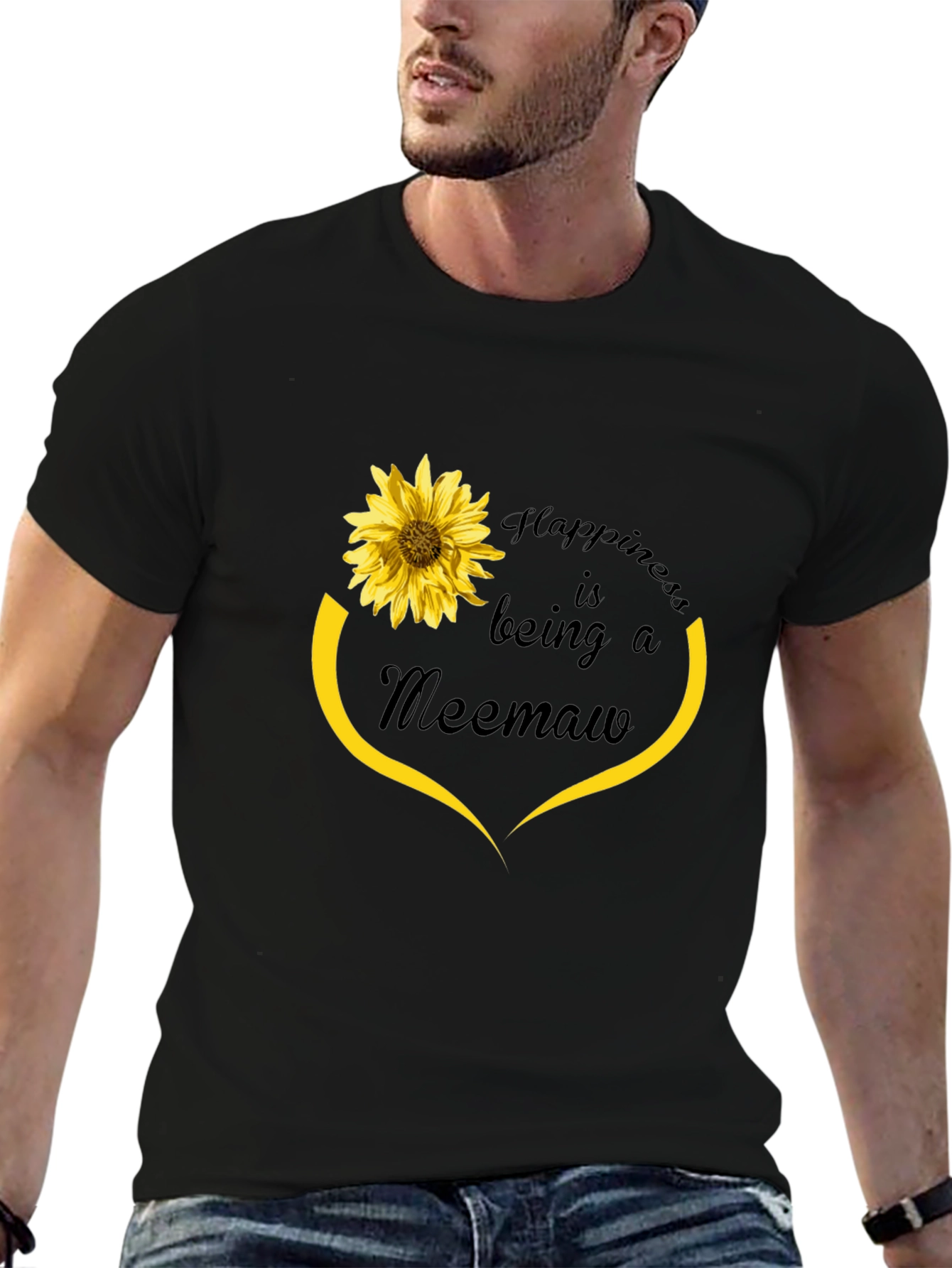 Happiness Meemaw Sunflower Graphic T-Shirt
