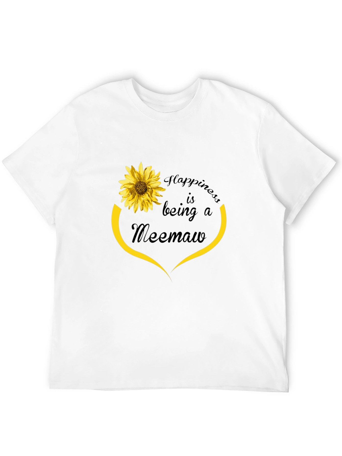 Happiness Meemaw Sunflower Graphic T-Shirt