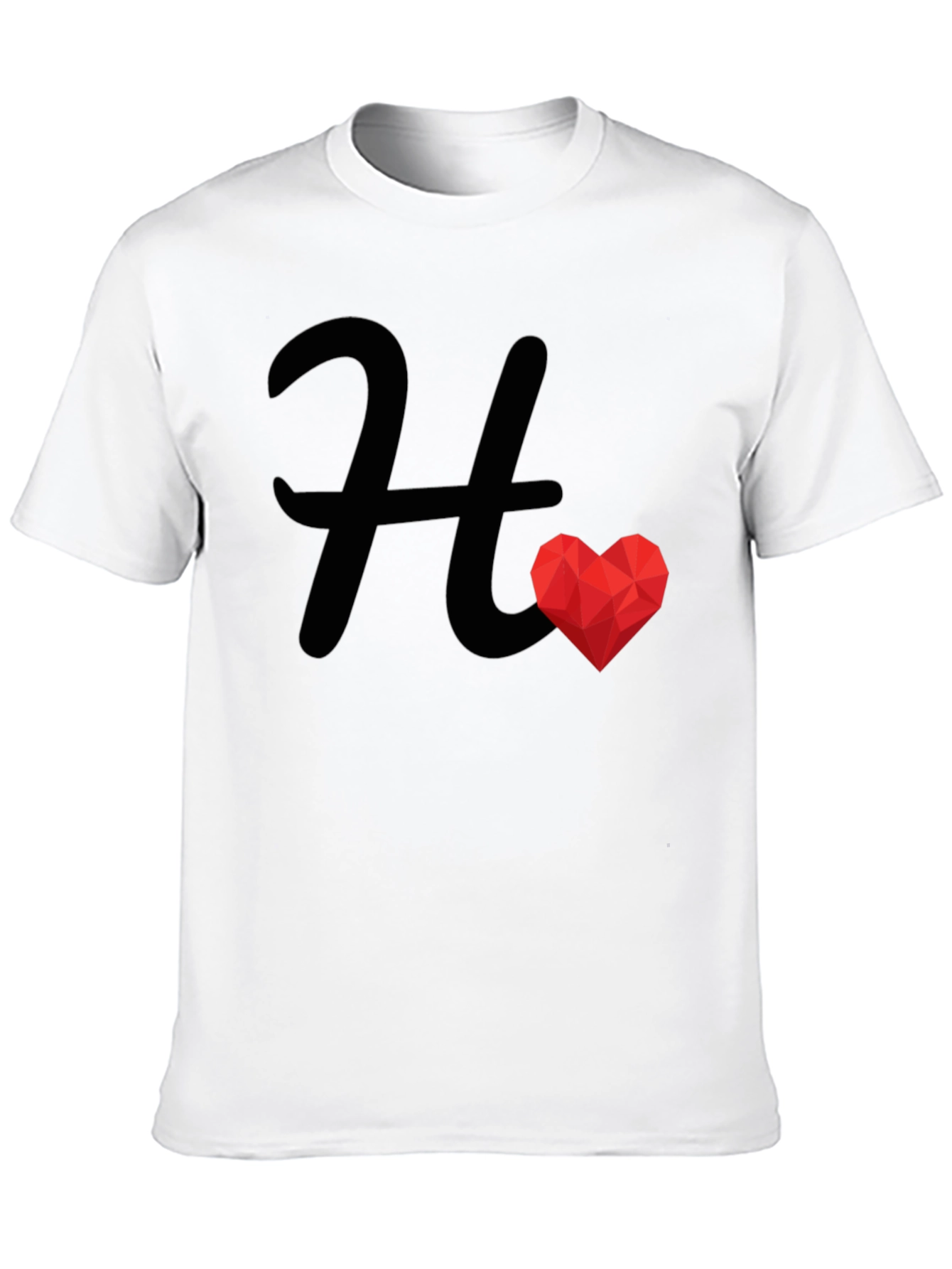 H Heart Graphic Black Tee - Stylish Casual Wear