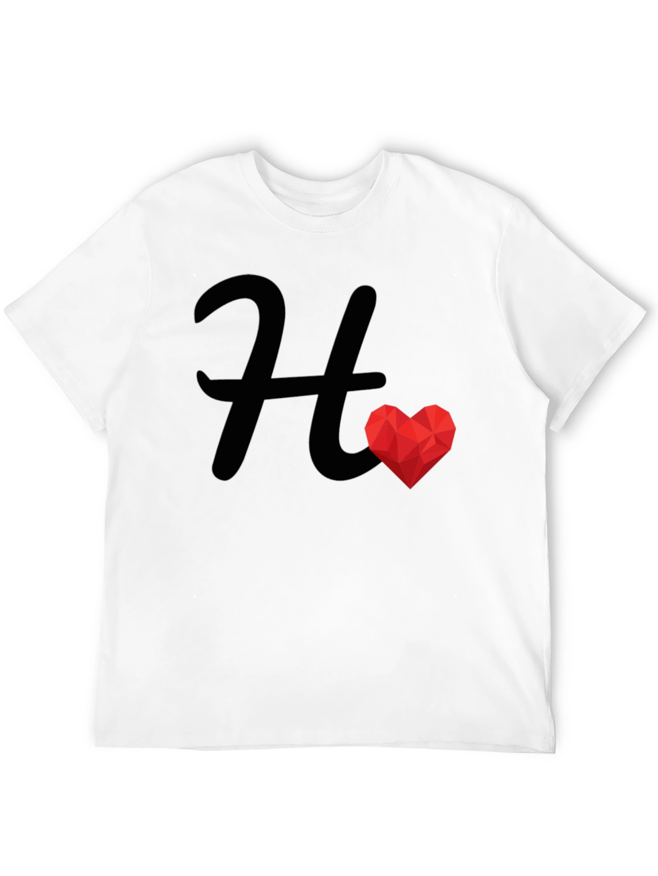 H Heart Graphic Black Tee - Stylish Casual Wear