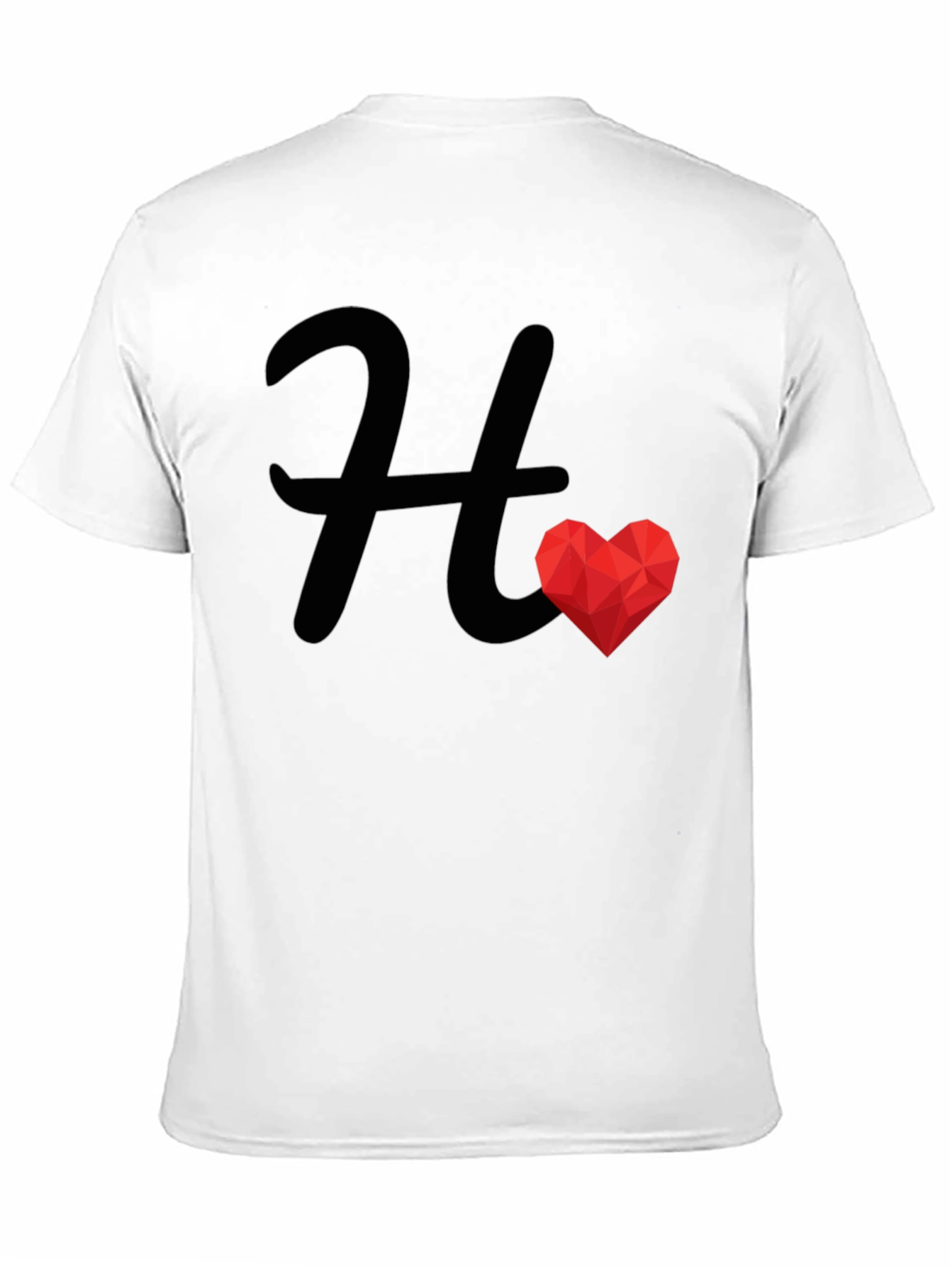 H Heart Graphic Black Tee - Stylish Casual Wear