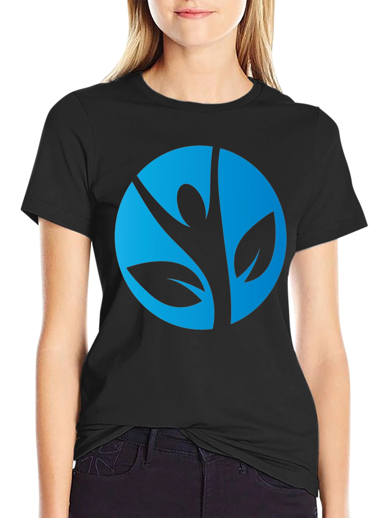Stylish Black Tee with Nature-Inspired Graphic