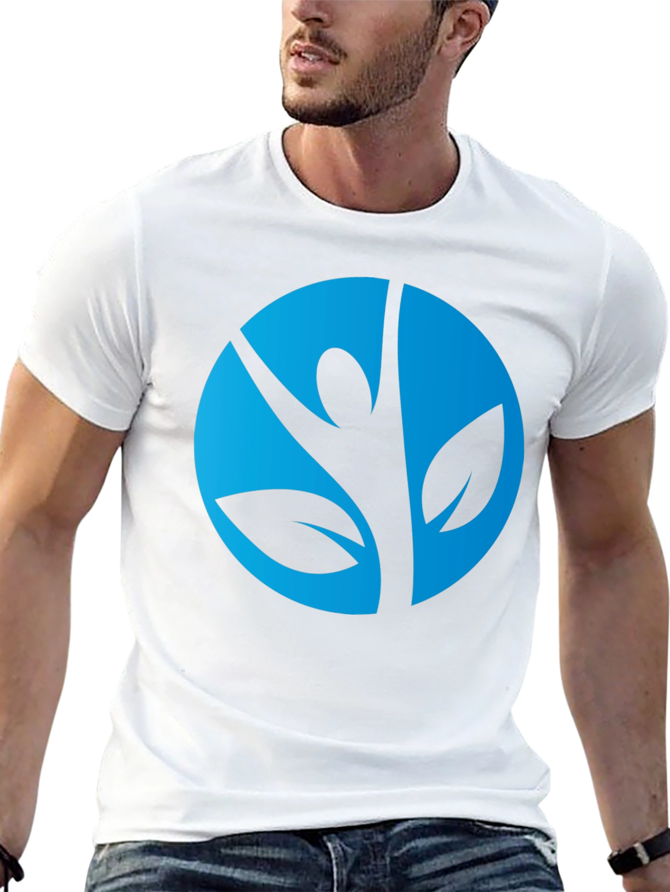 Stylish Black Tee with Nature-Inspired Graphic
