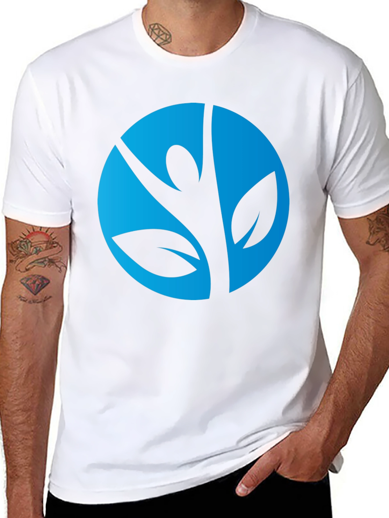 Stylish Black Tee with Nature-Inspired Graphic