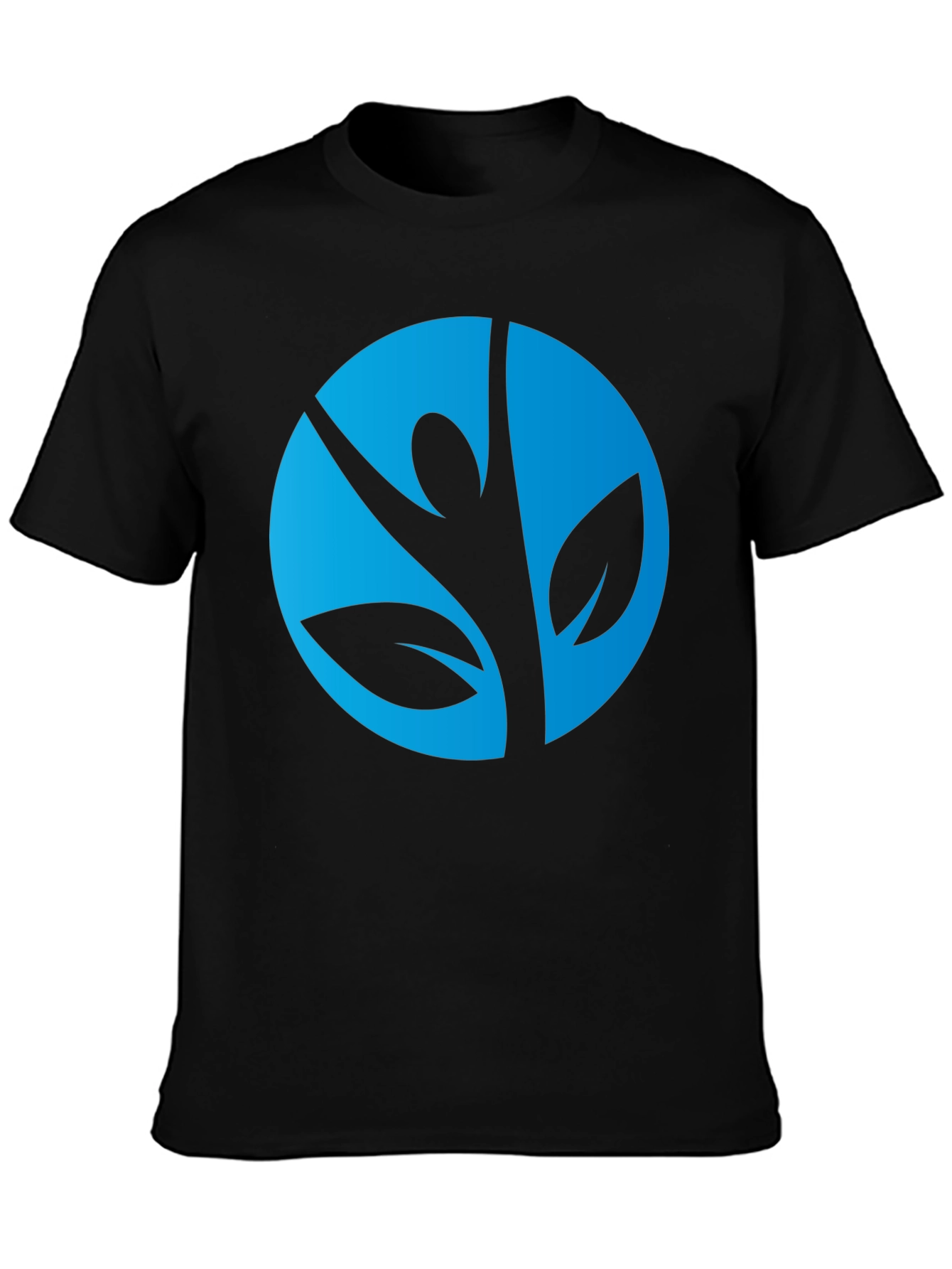 Stylish Black Tee with Nature-Inspired Graphic