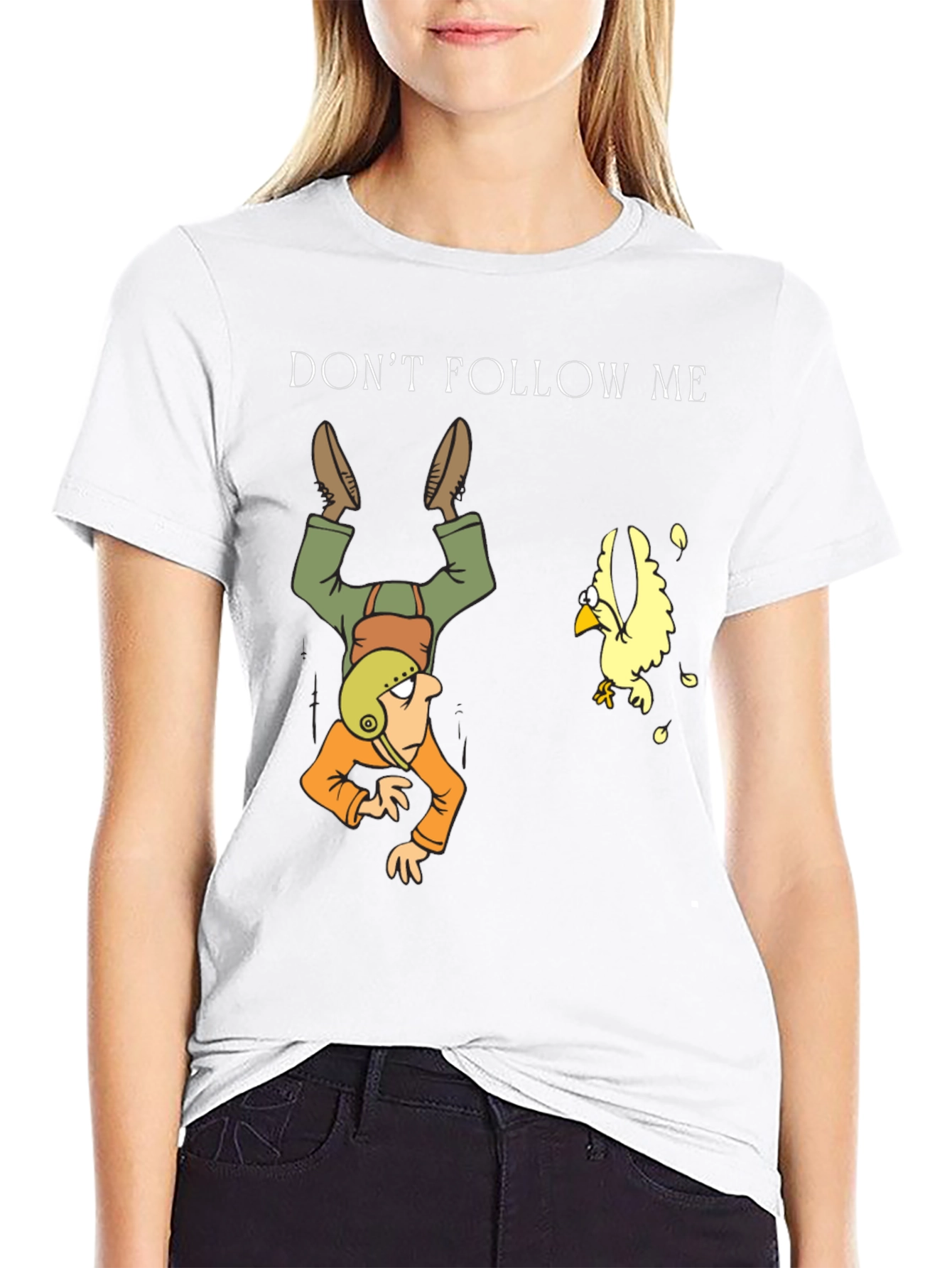 Dont Follow Me Upside Down Man Black T-Shirt