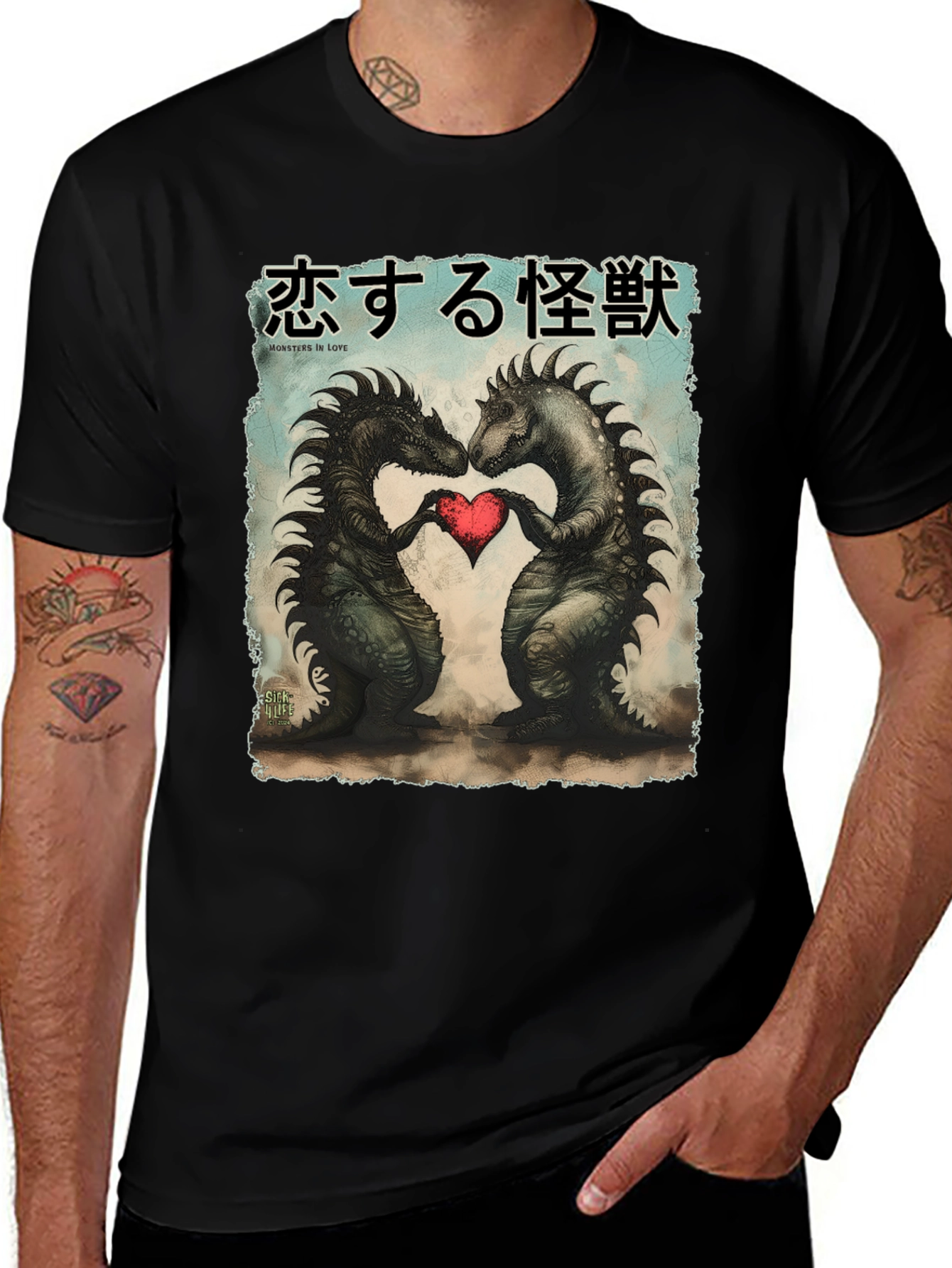Monsters In Love T-Shirt - Graphic Print