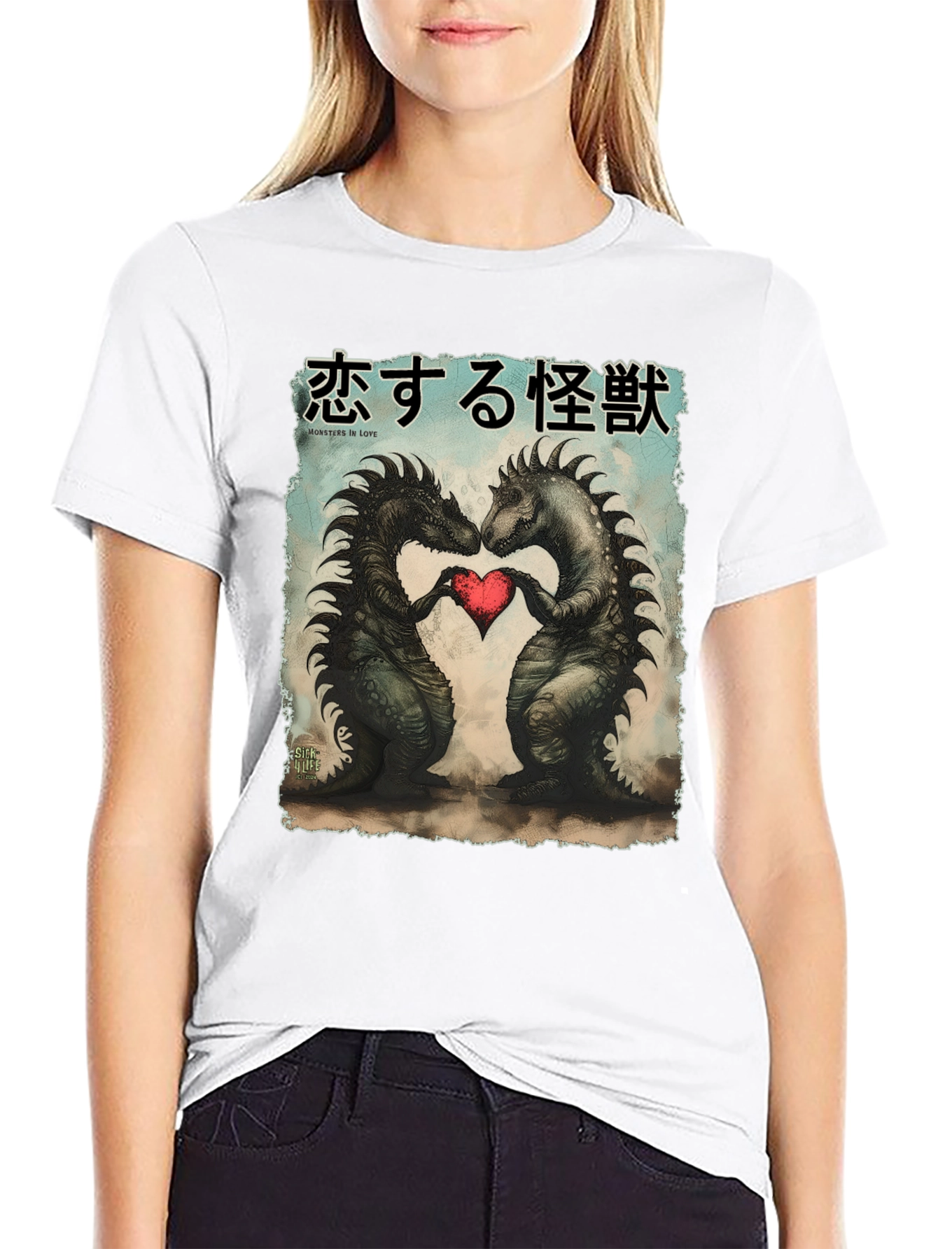 Monsters In Love T-Shirt - Graphic Print