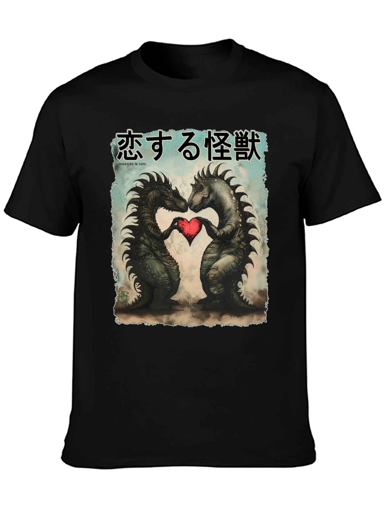 Monsters In Love T-Shirt - Graphic Print