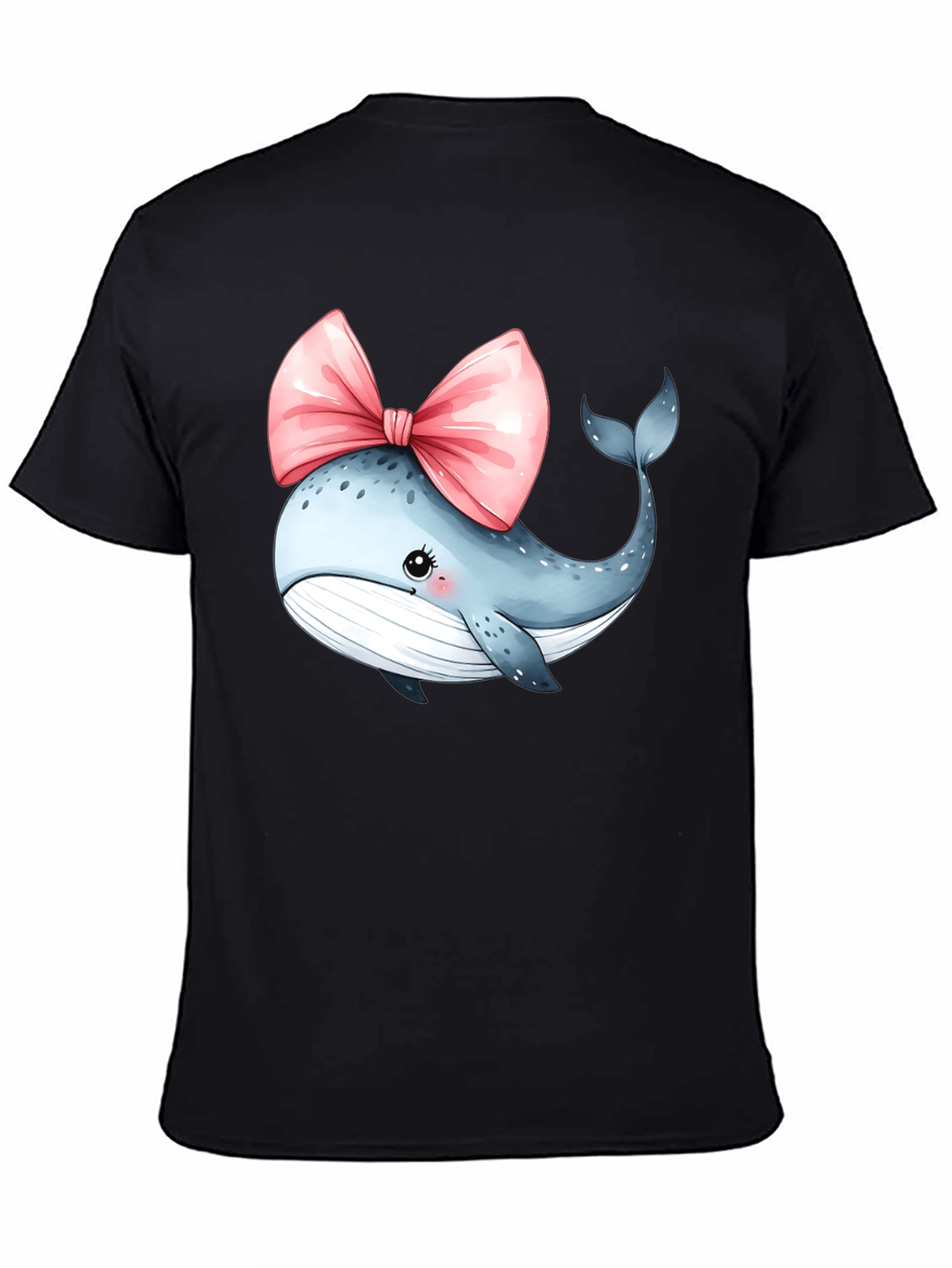 Whale Bow T-Shirt - Cute Cartoon Graphic Tee