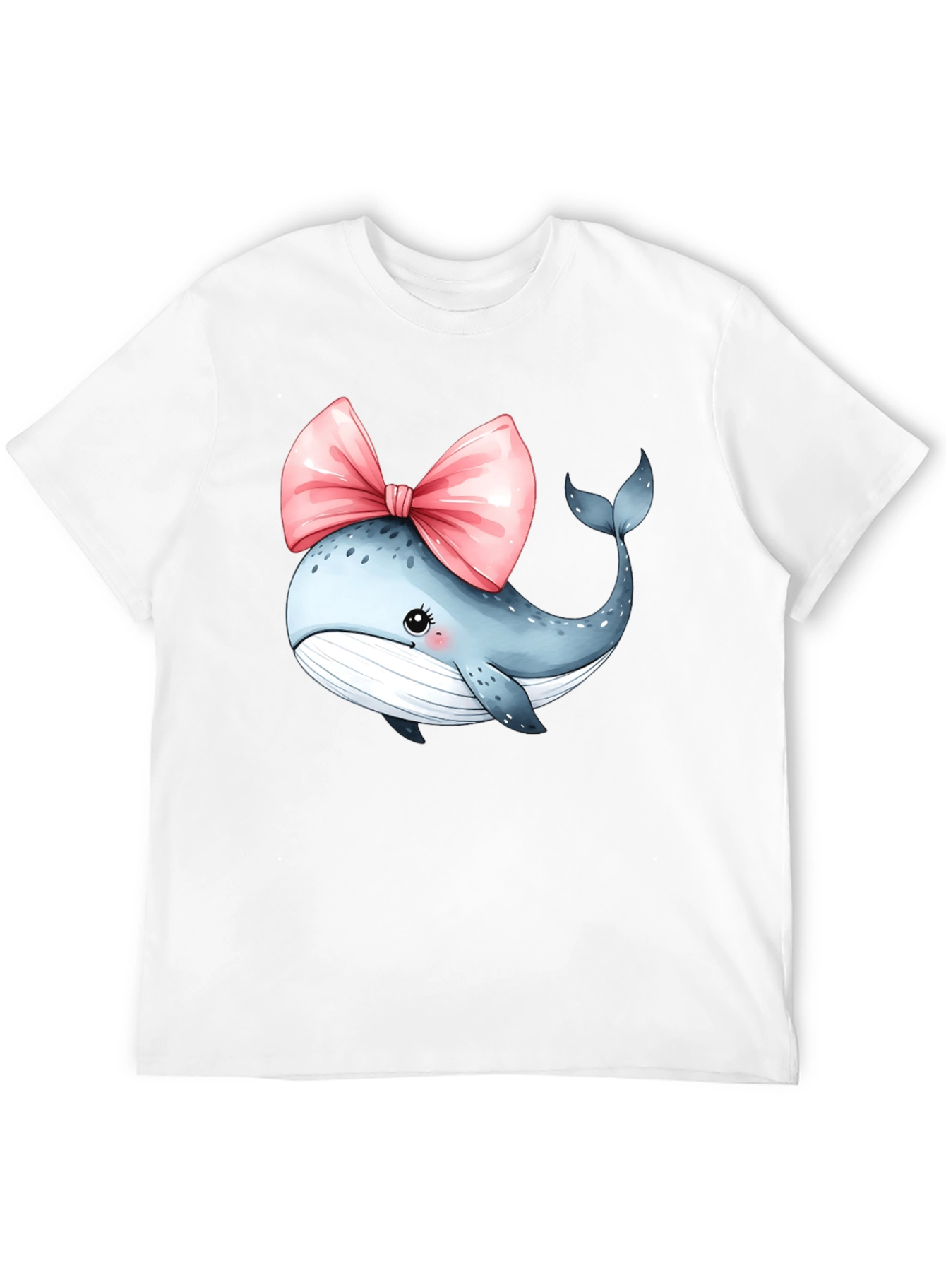 Whale Bow T-Shirt - Cute Cartoon Graphic Tee