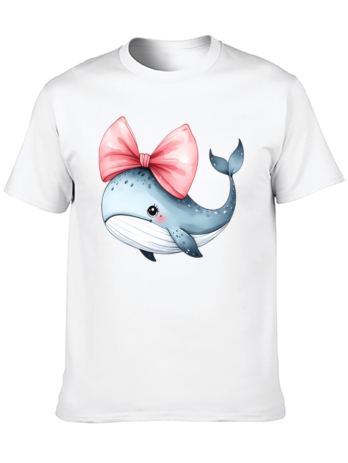 Whale Bow T-Shirt - Cute Cartoon Graphic Tee
