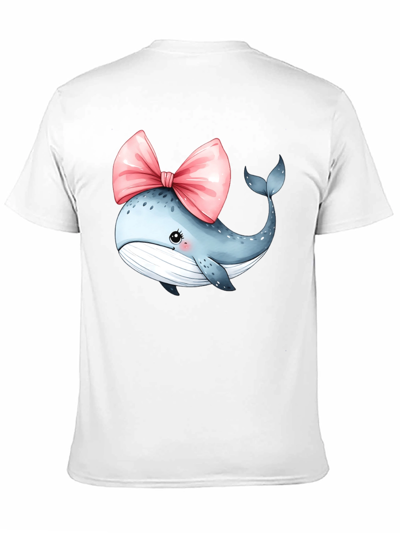 Whale Bow T-Shirt - Cute Cartoon Graphic Tee