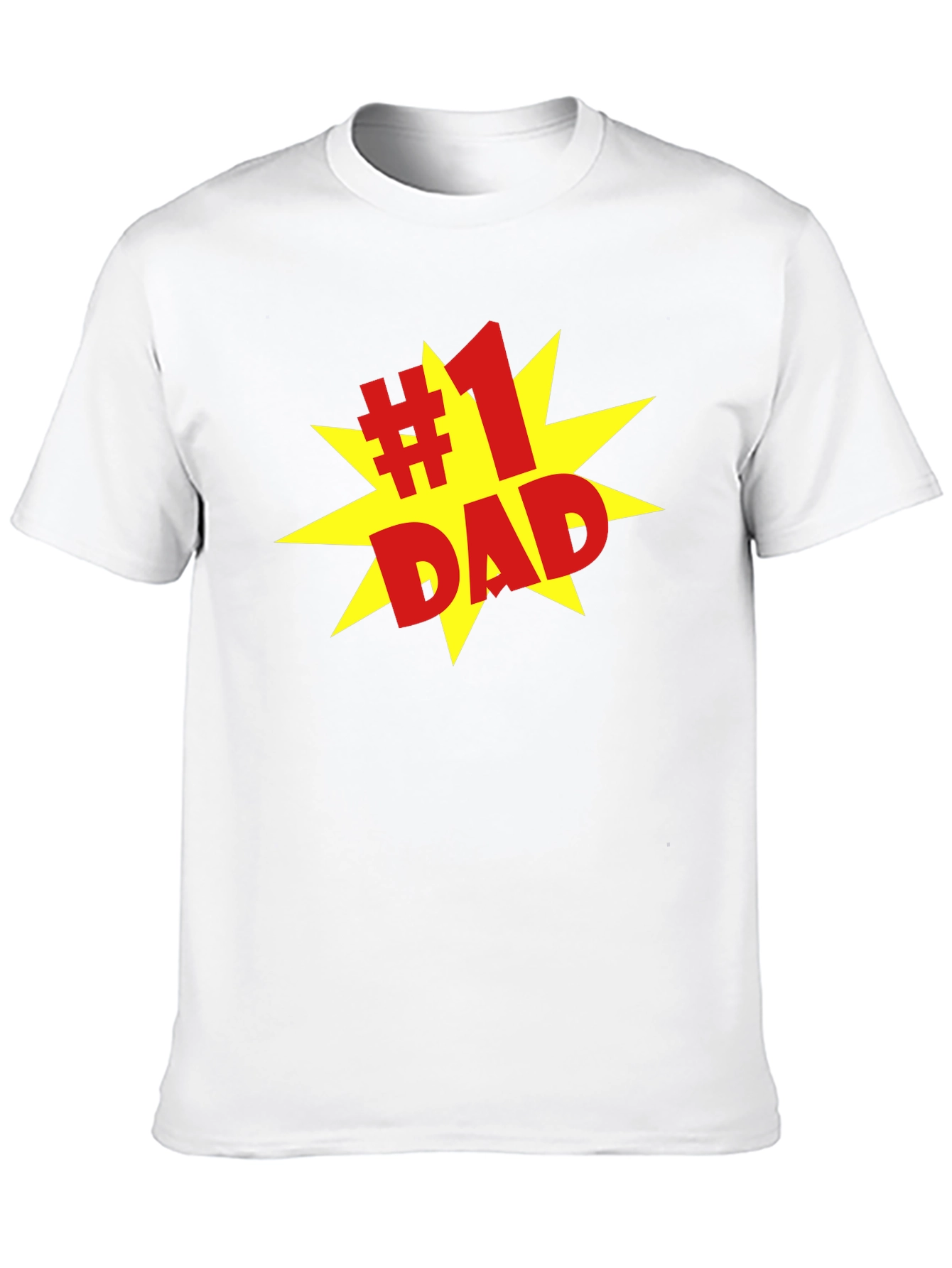 #1 Dad Graphic Print Crew Neck T-Shirt