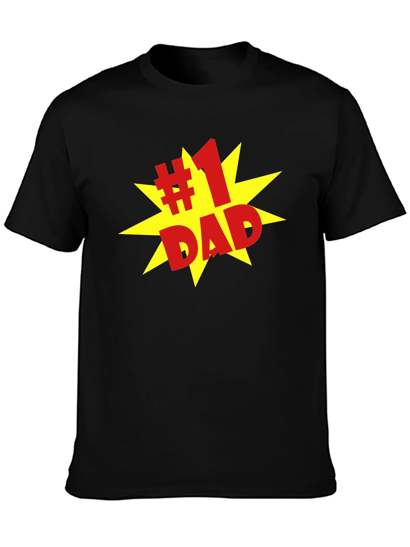 #1 Dad Graphic Print Crew Neck T-Shirt