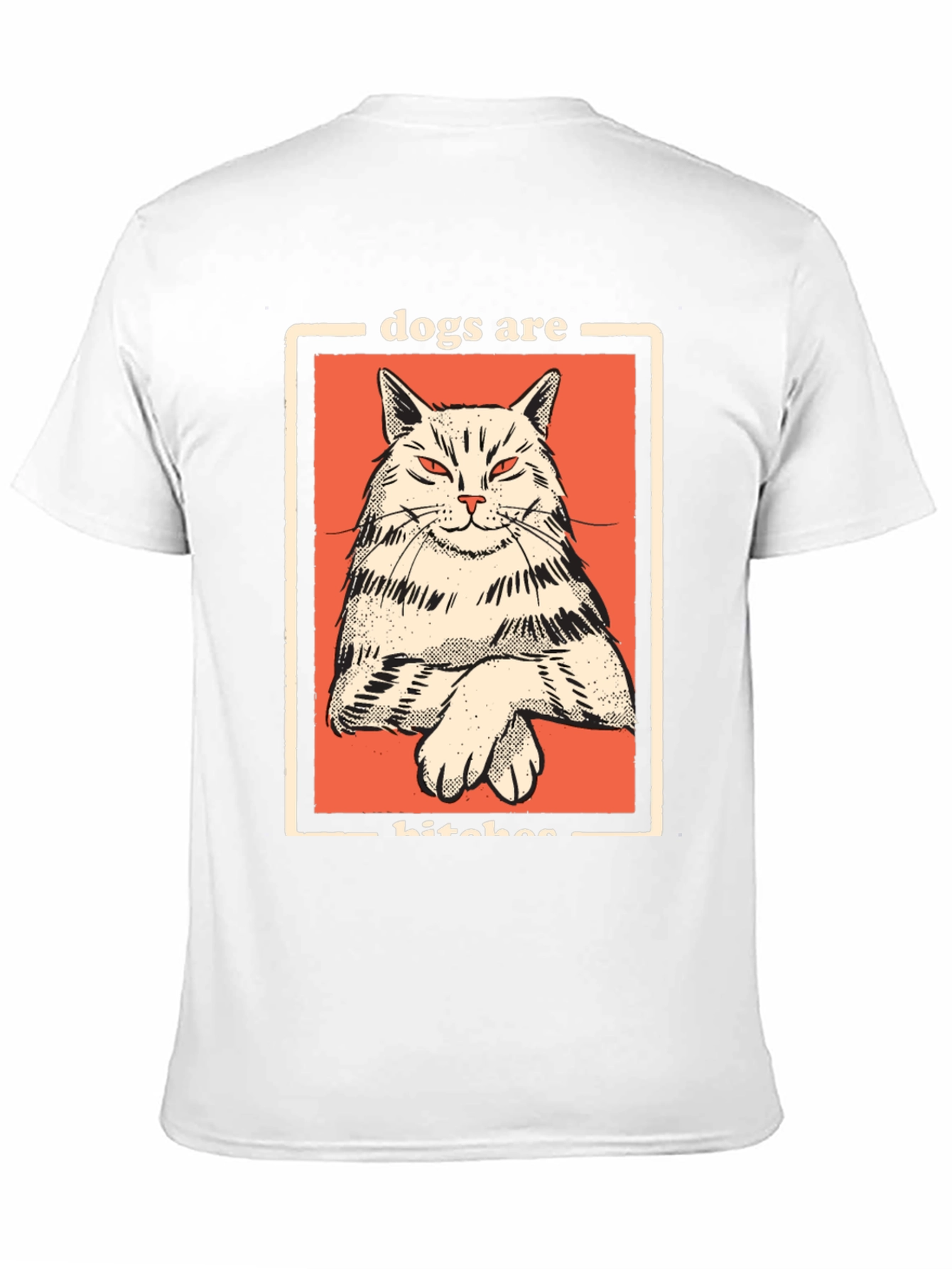 Dogs Are Bitches Cat Graphic Black T-Shirt