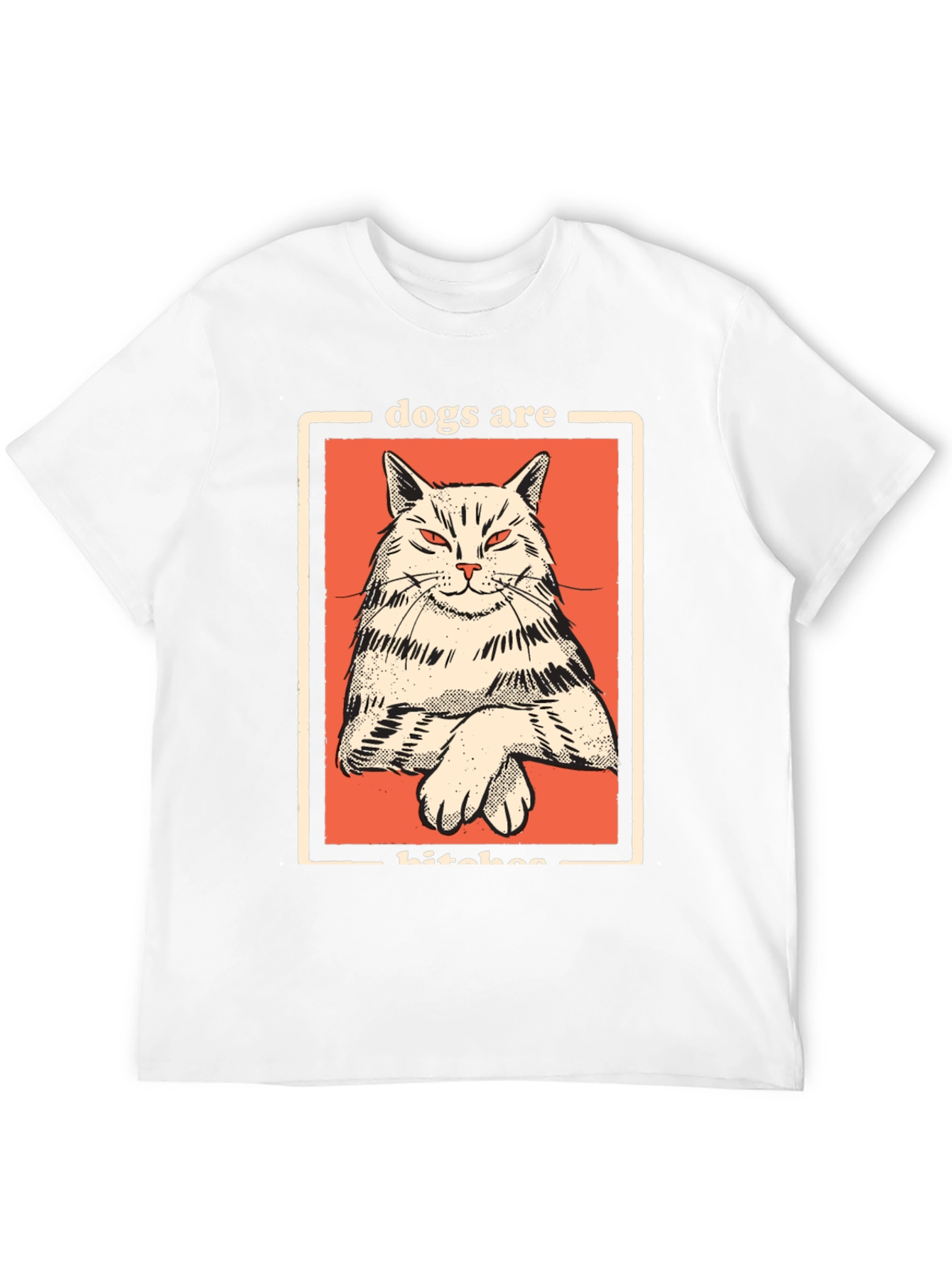 Dogs Are Bitches Cat Graphic Black T-Shirt