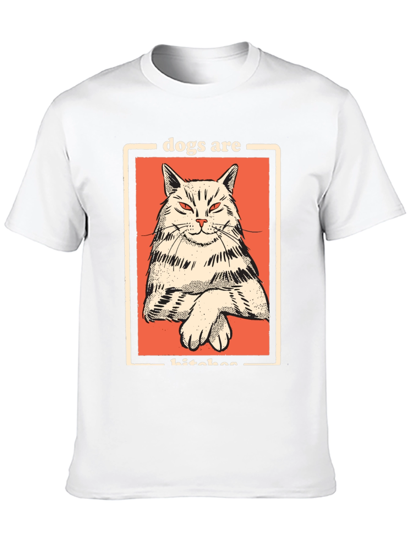 Dogs Are Bitches Cat Graphic Black T-Shirt