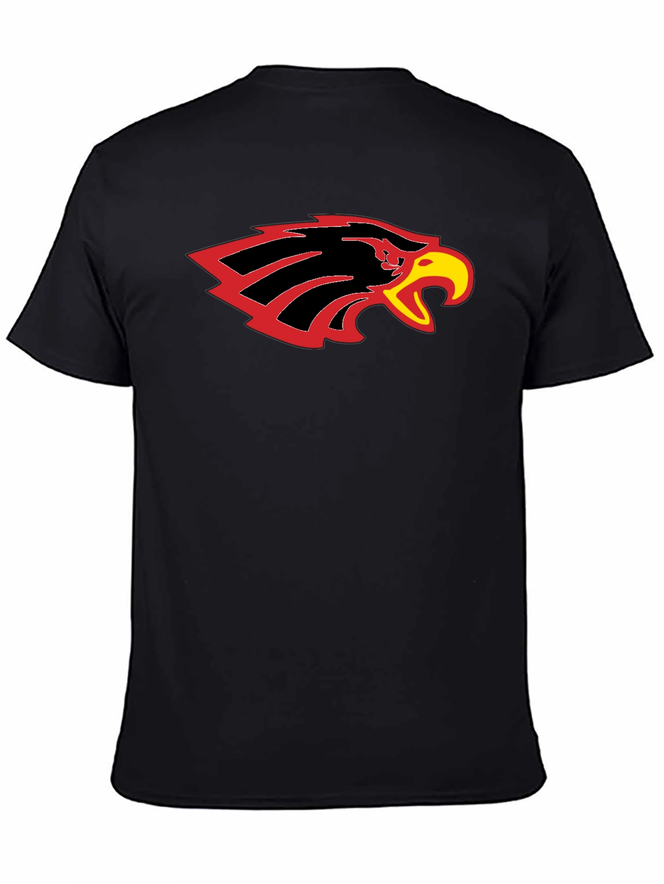 Black T-Shirt with Eagle Head Graphic