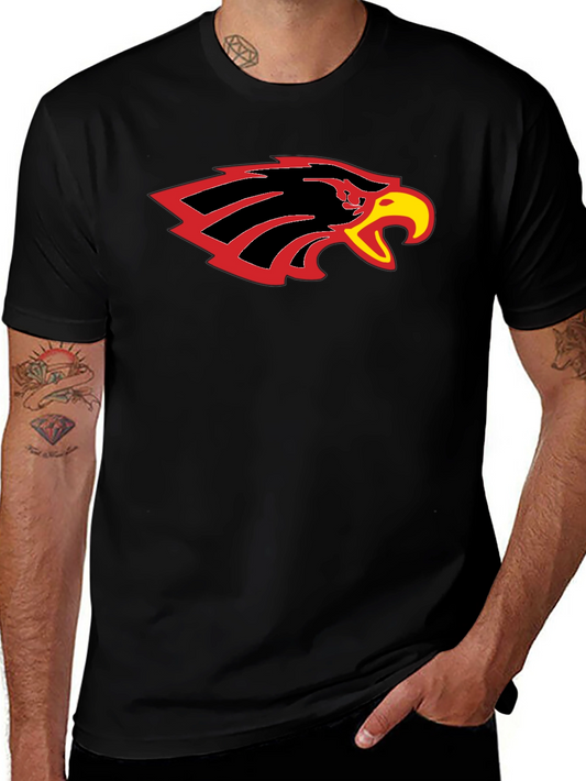 Black T-Shirt with Eagle Head Graphic
