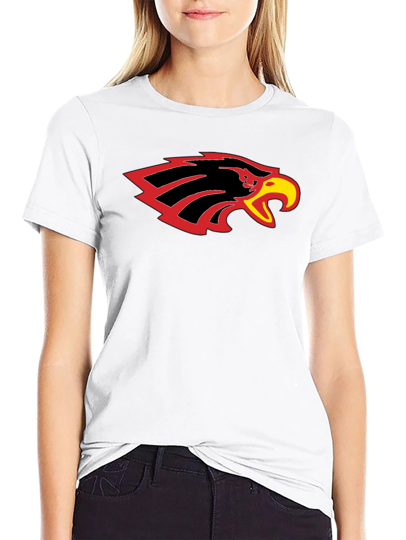 Black T-Shirt with Eagle Head Graphic