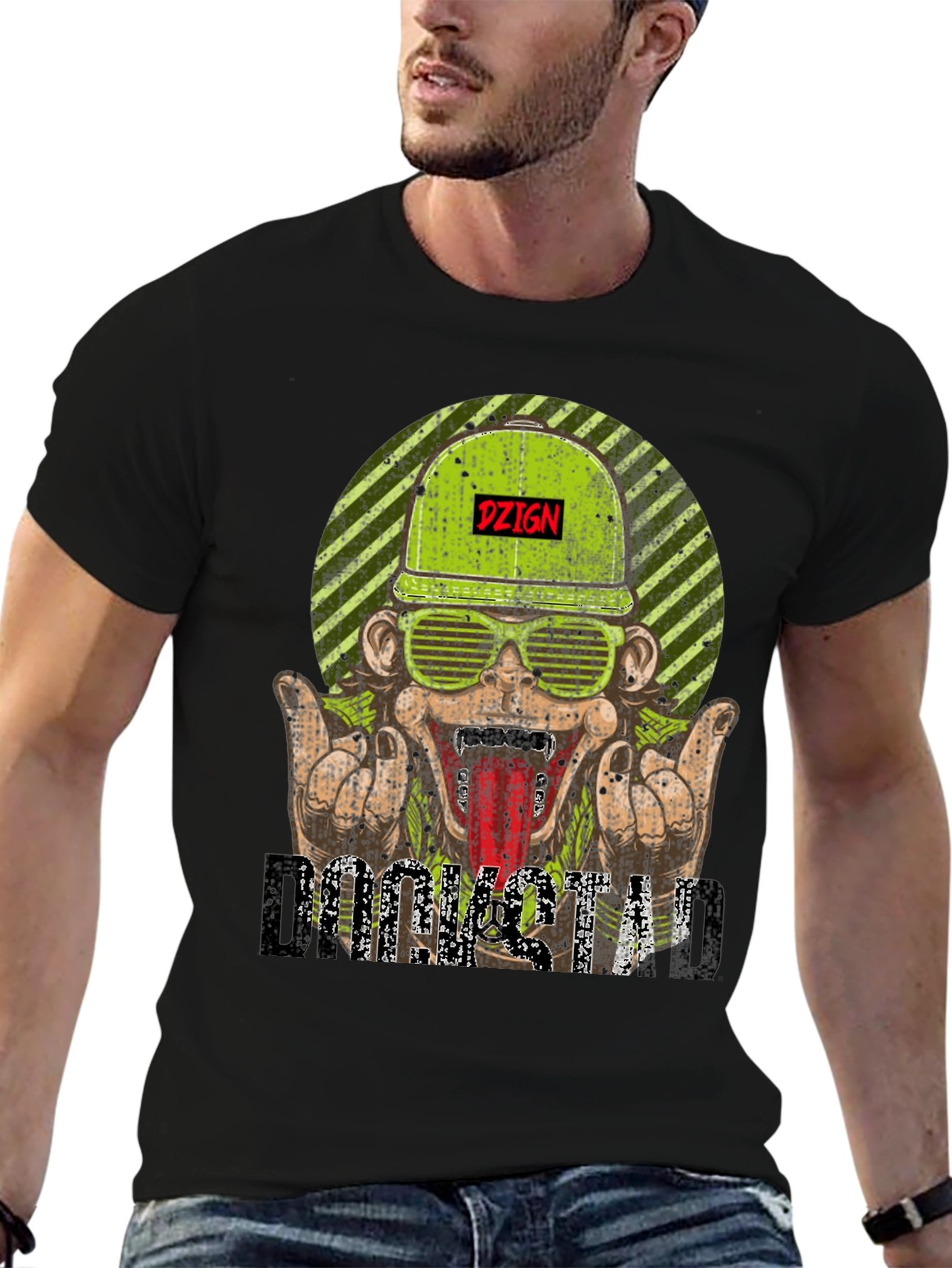 DZIGN Rocksta Graphic Tee - Black