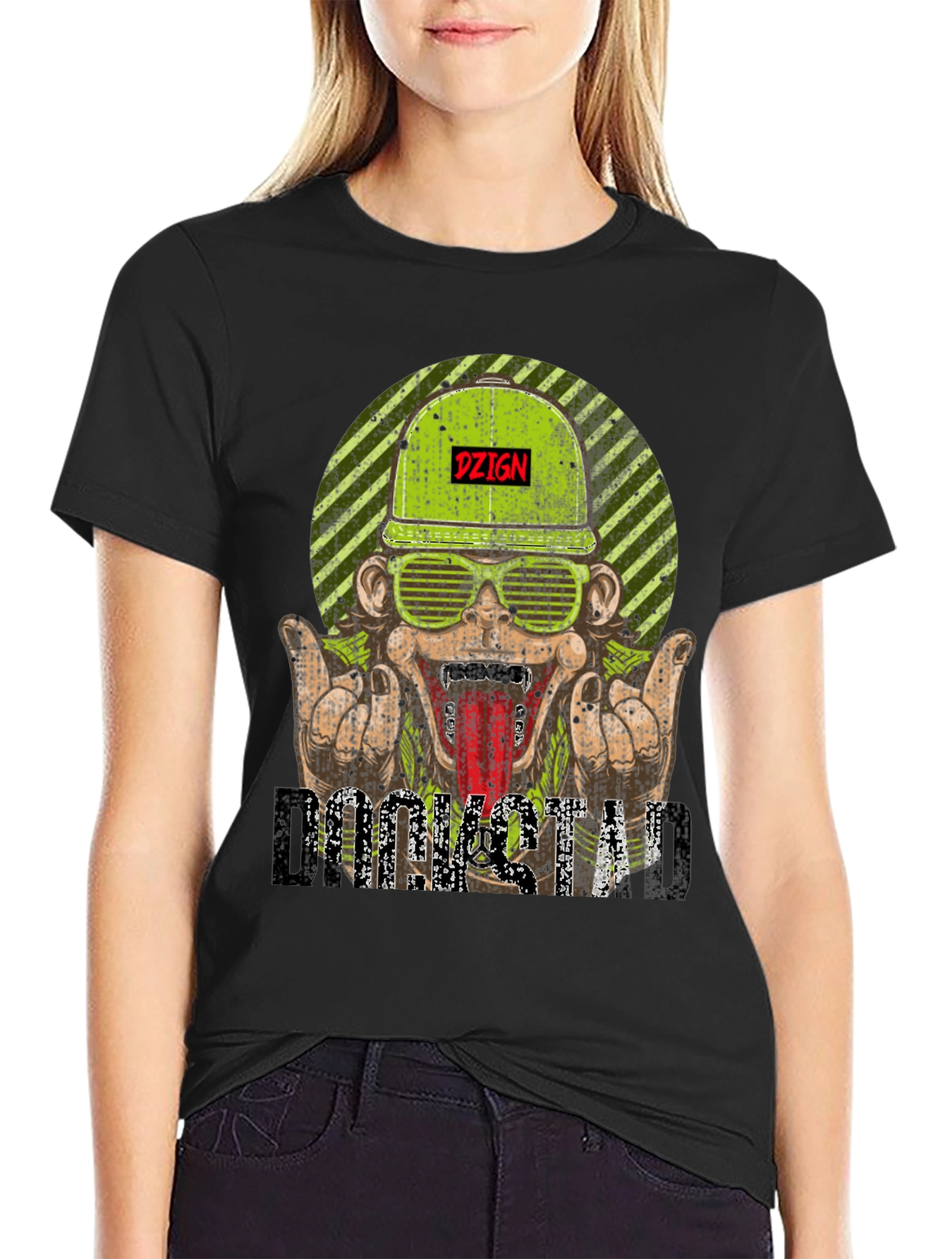 DZIGN Rocksta Graphic Tee - Black