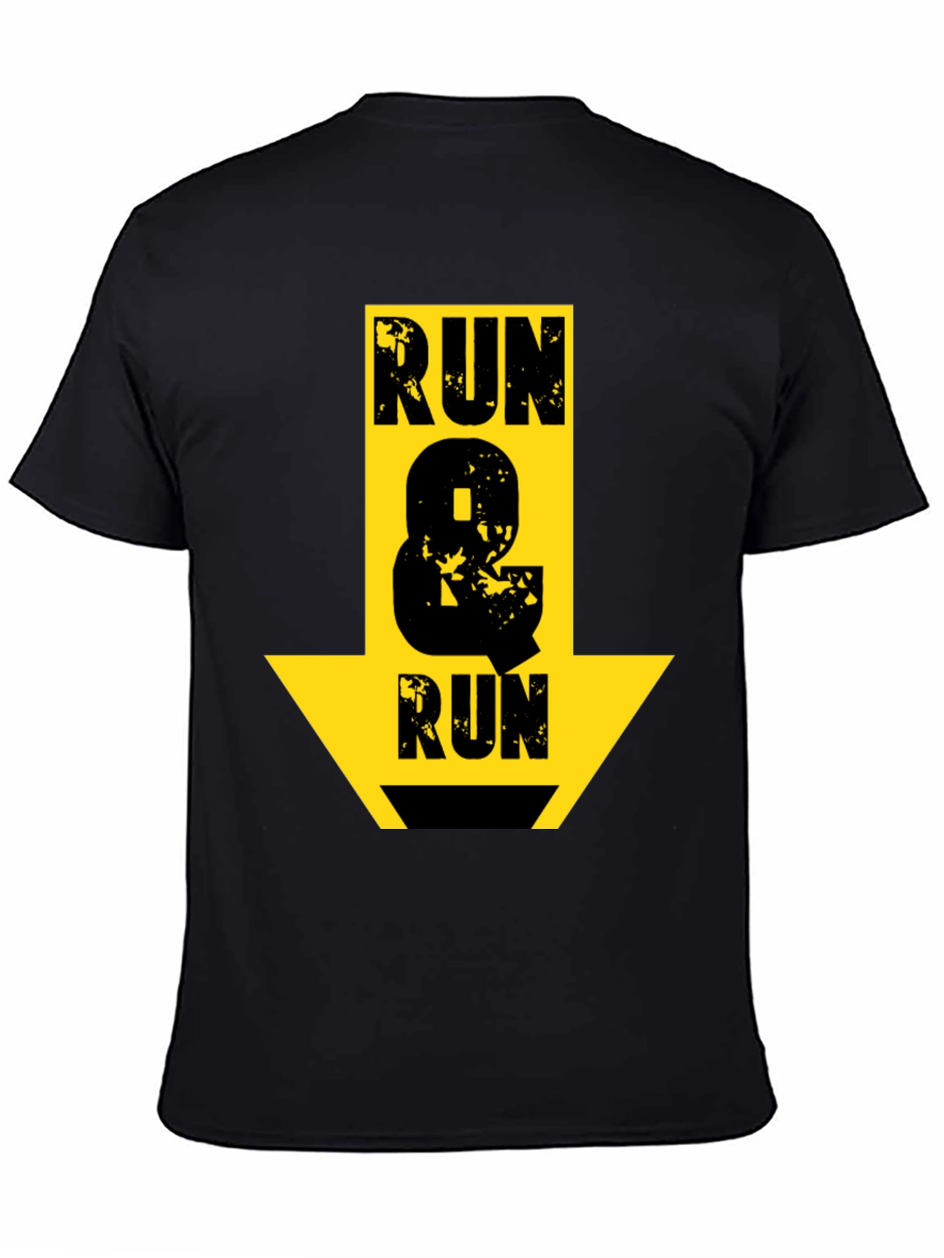 Run & Run Graphic T-Shirt - Black Cotton Tee