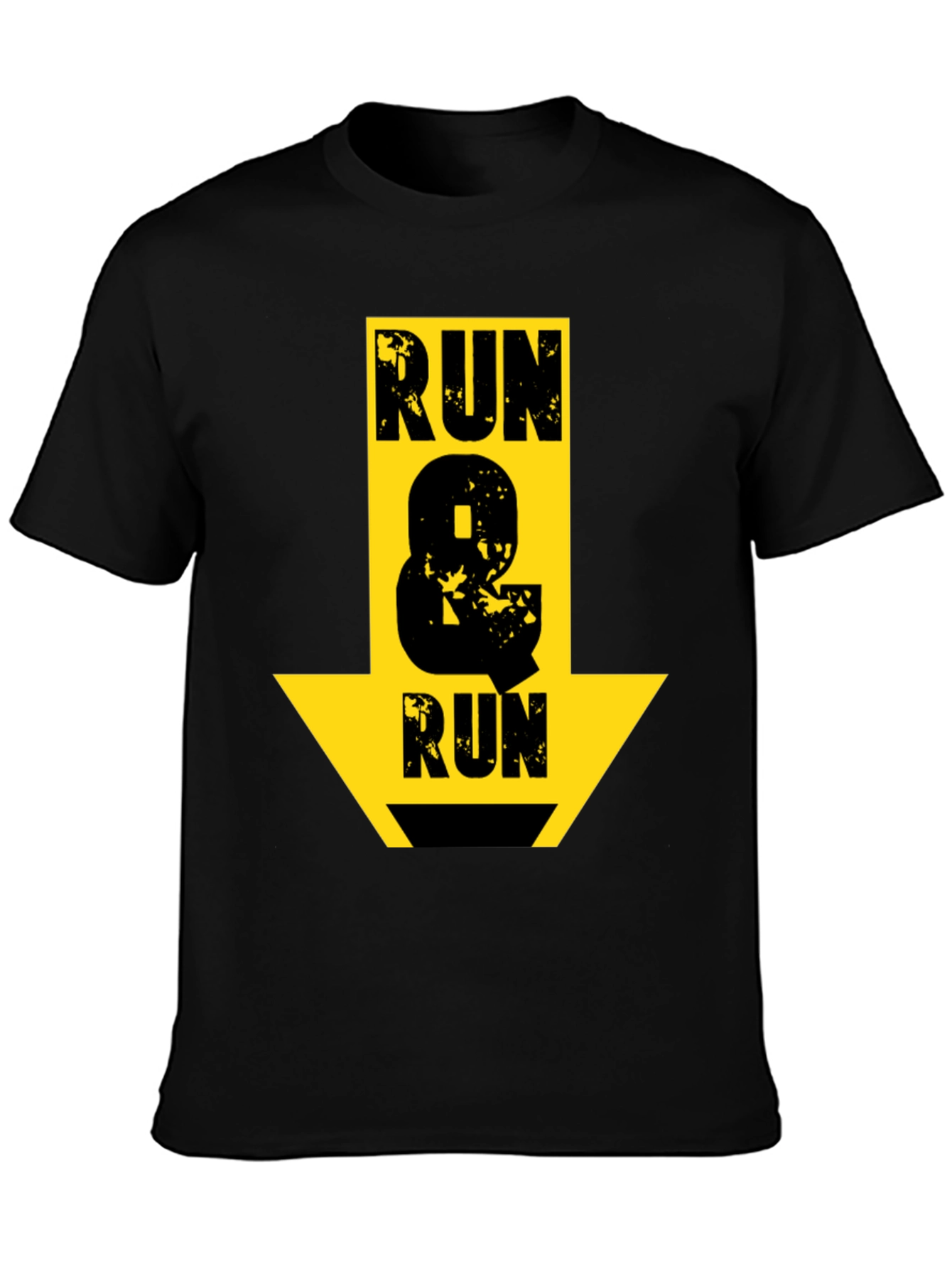 Run & Run Graphic T-Shirt - Black Cotton Tee