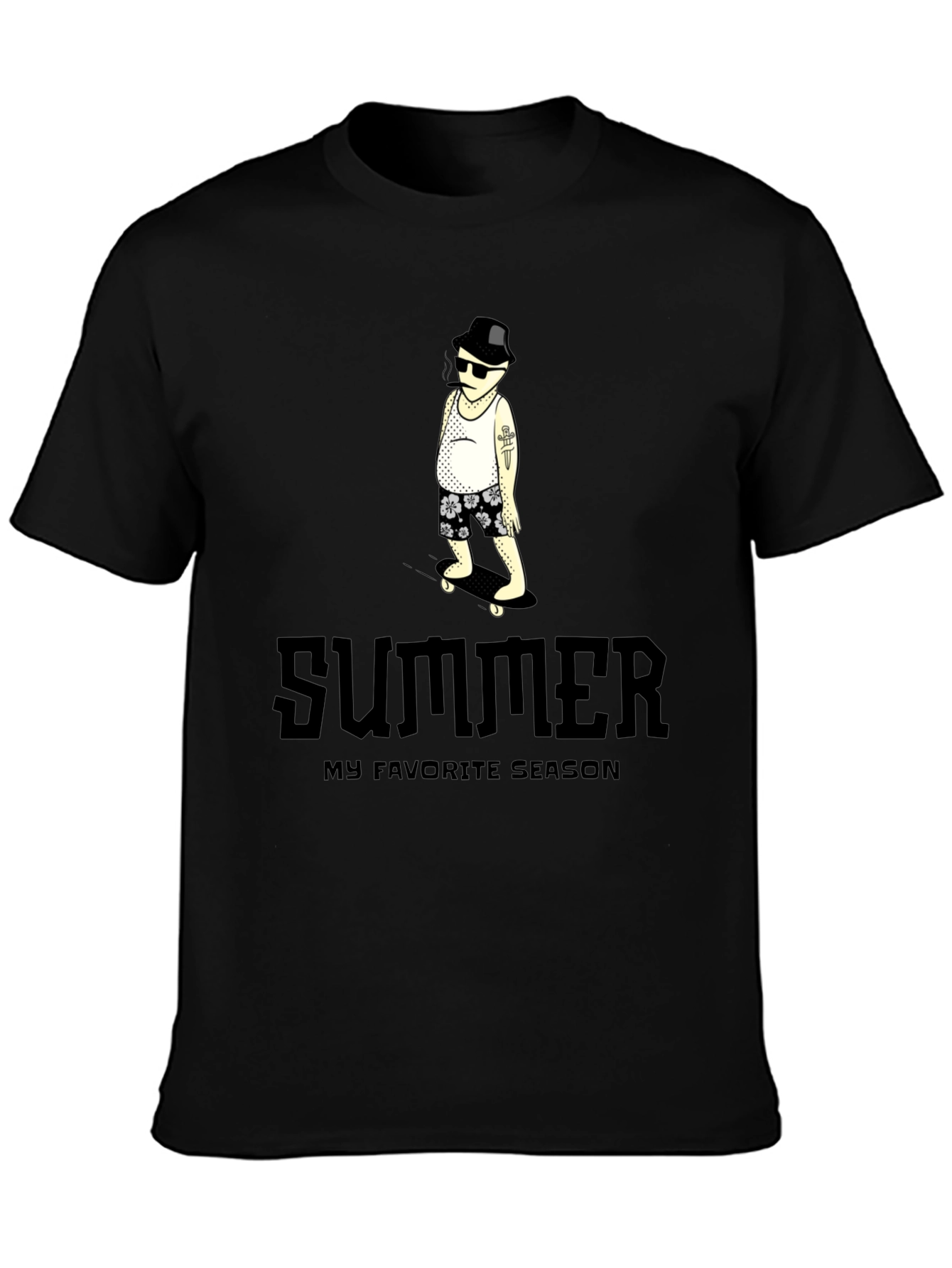 Summer Favorite Season Graphic Tee - Black