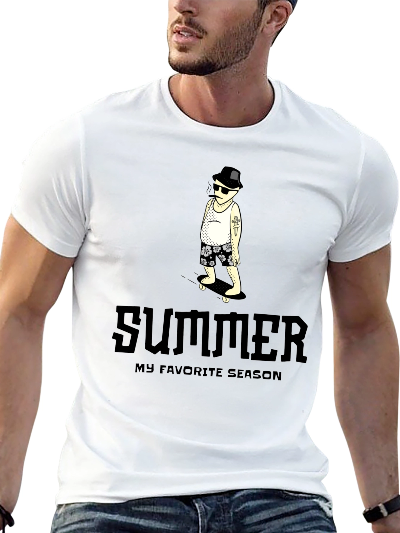 Summer Favorite Season Graphic Tee - Black