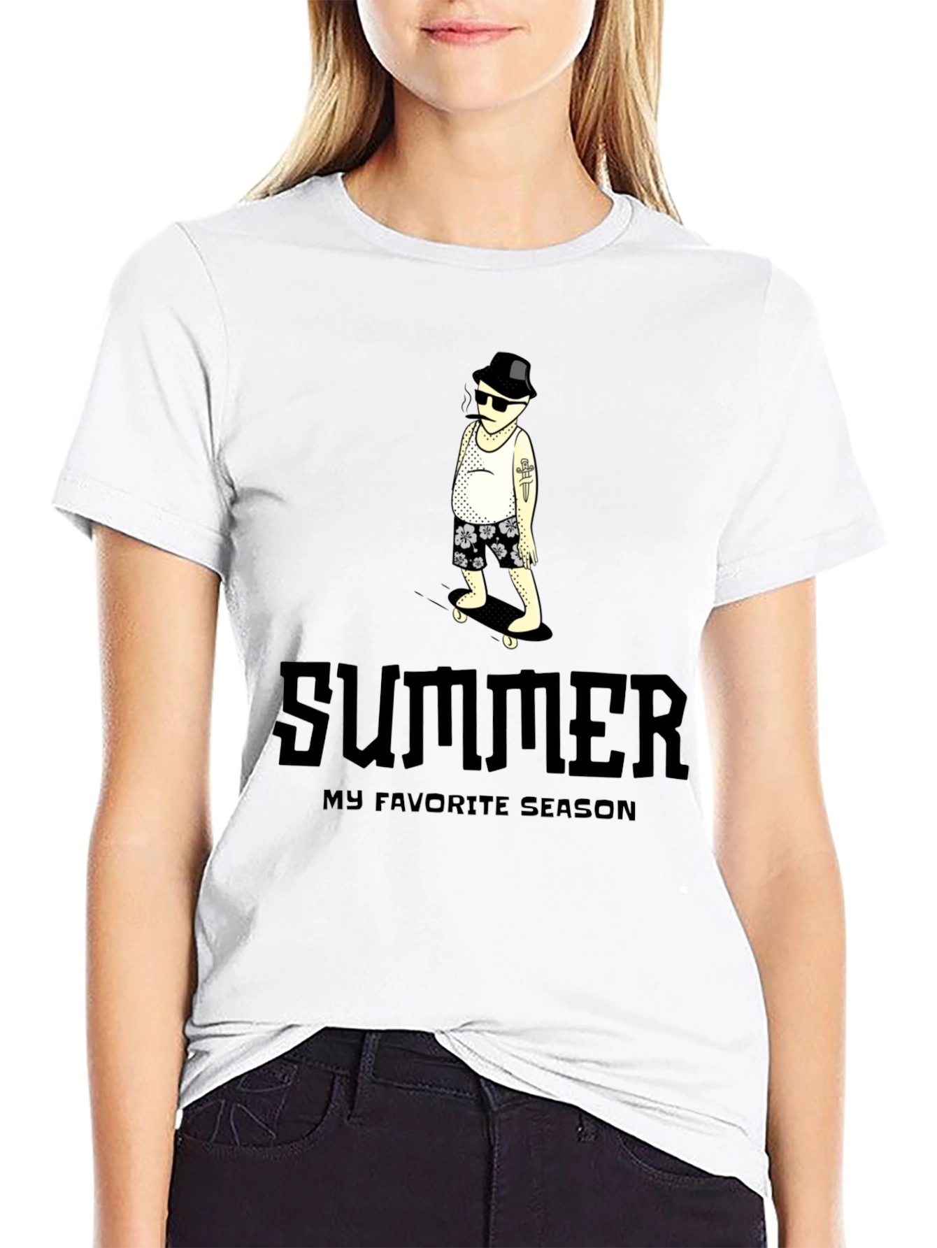 Summer Favorite Season Graphic Tee - Black