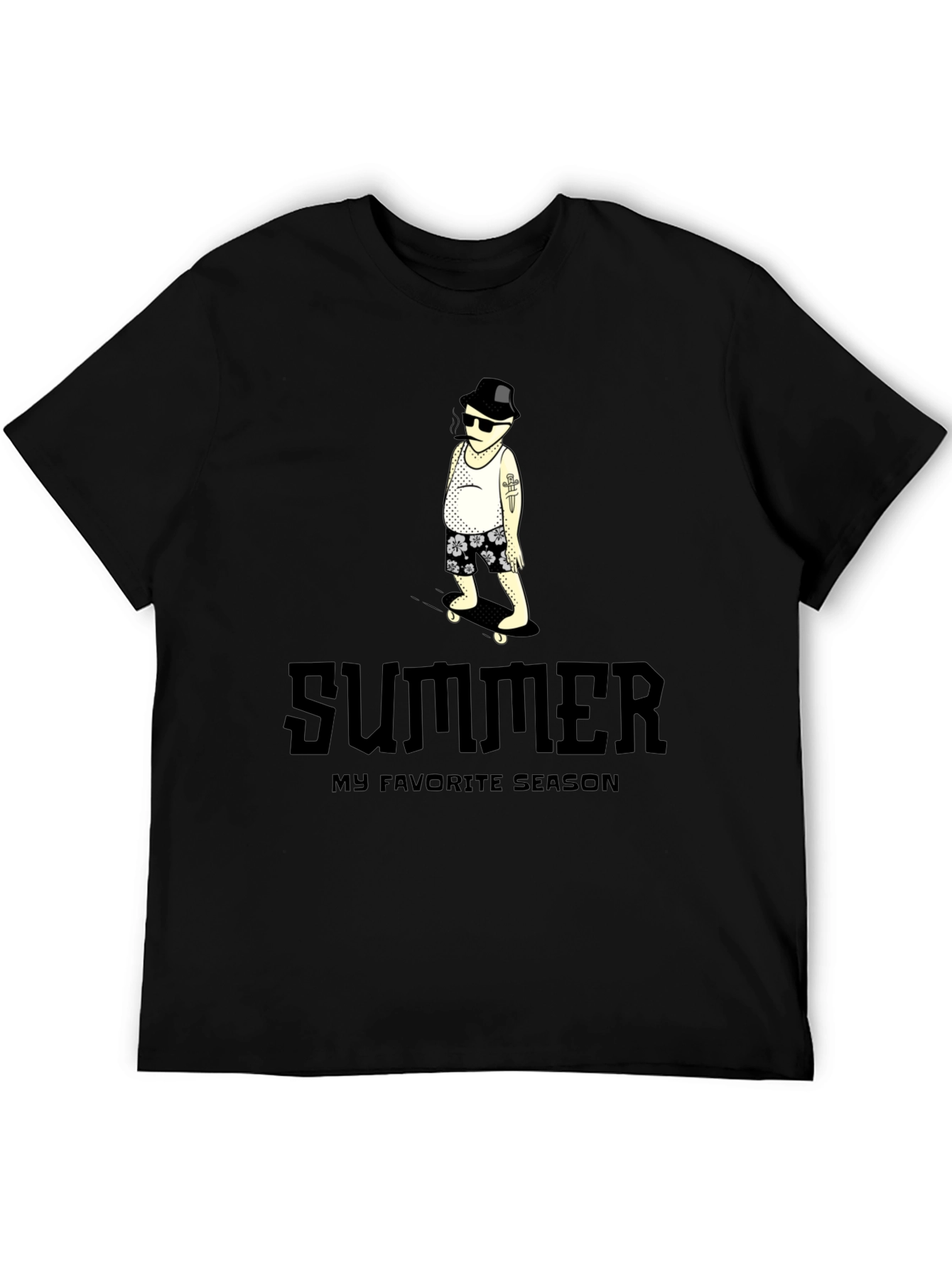 Summer Favorite Season Graphic Tee - Black