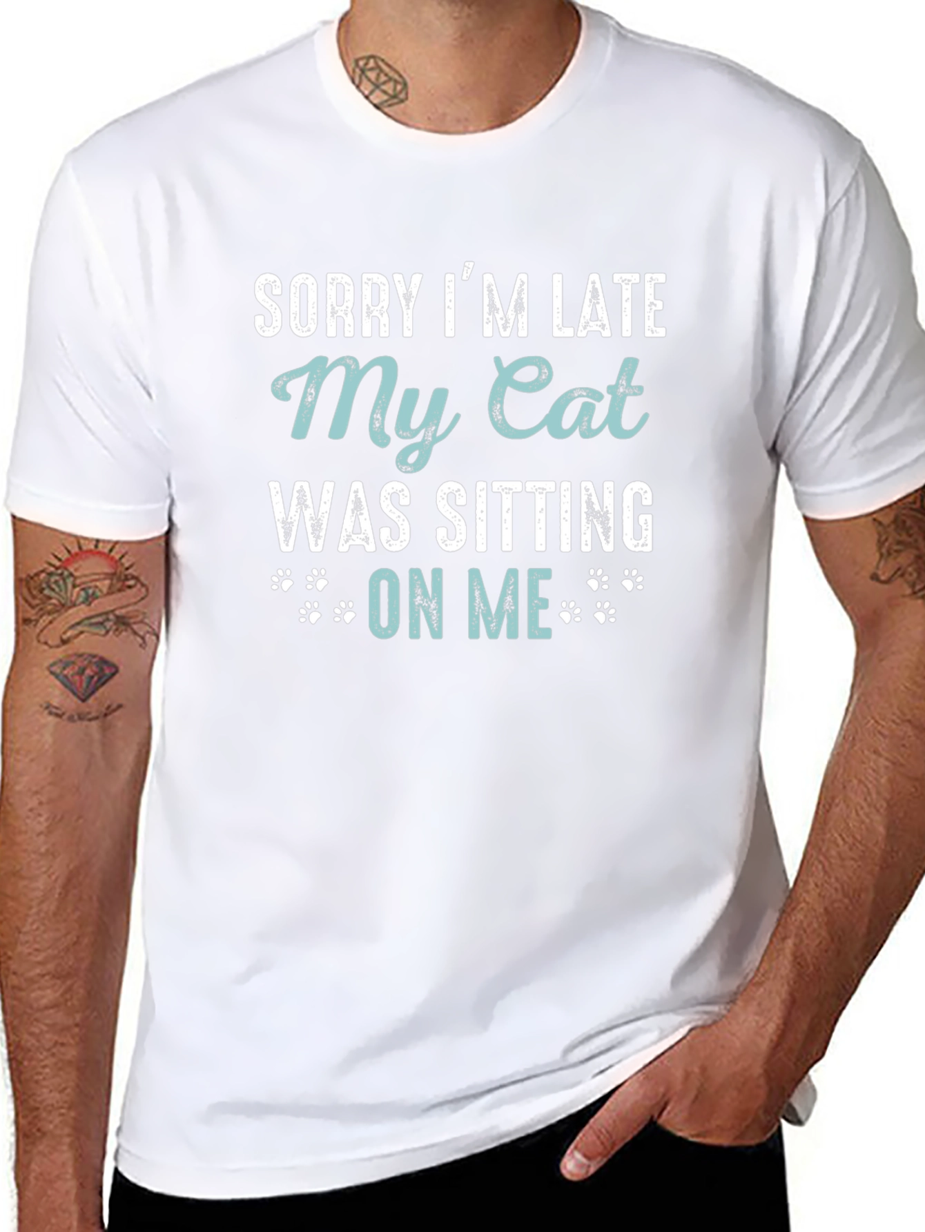 Funny Cat Lover T-Shirt - Sorry Im Late