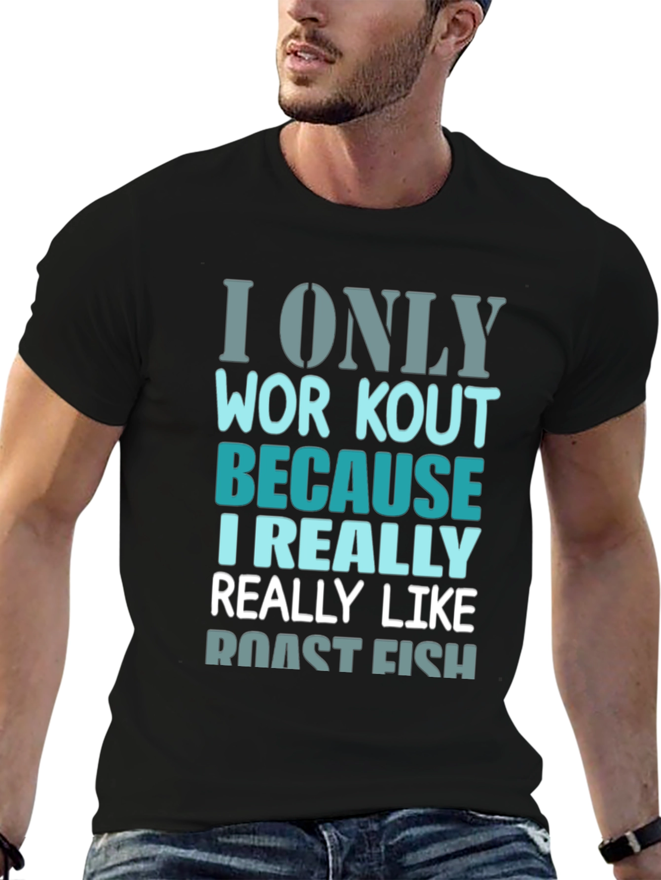 Roast Fish Workout T-Shirt - Funny Gym Tee