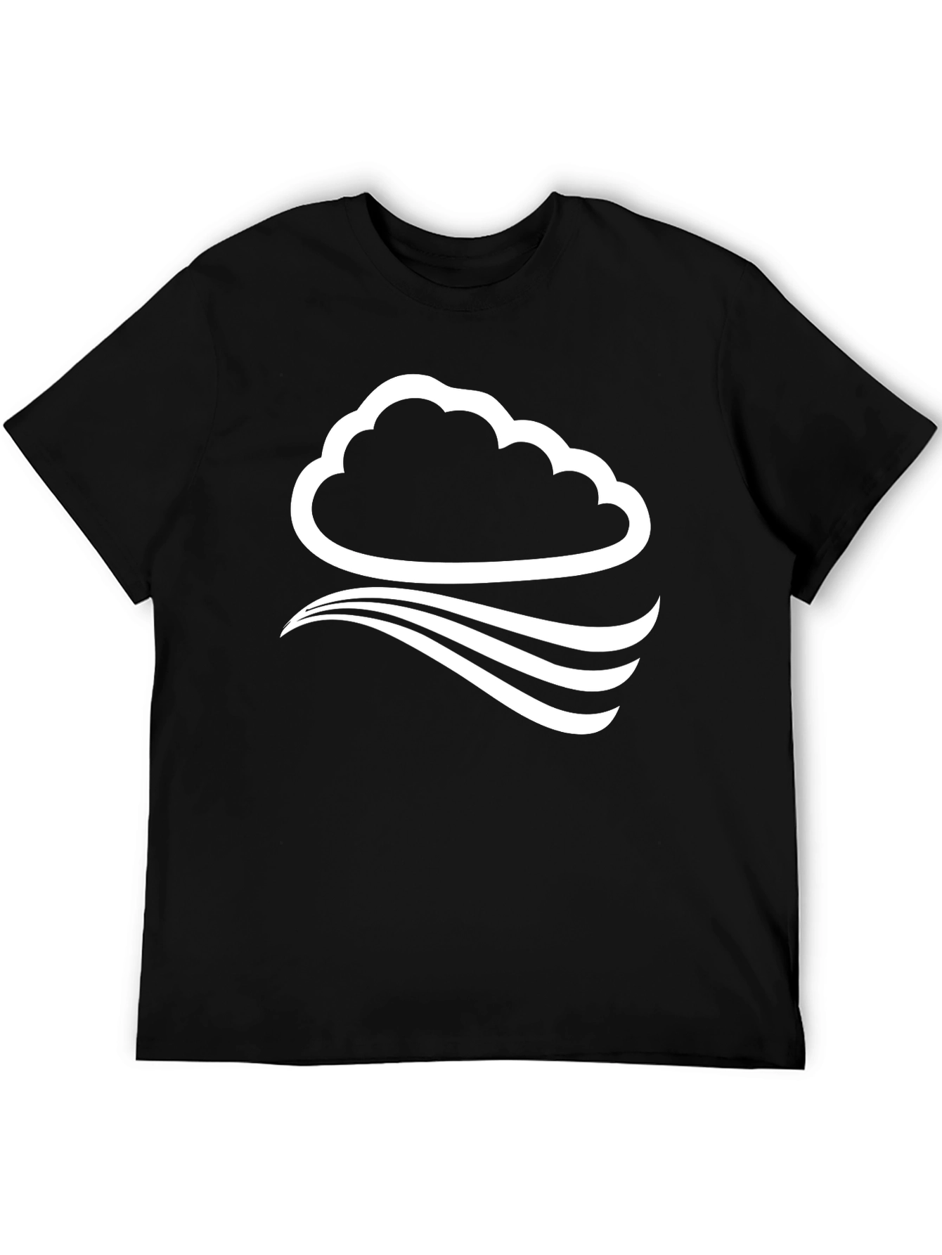 Cloud Wave Graphic Tee - Stylish Black T-Shirt
