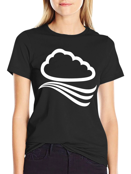 Cloud Wave Graphic Tee - Stylish Black T-Shirt